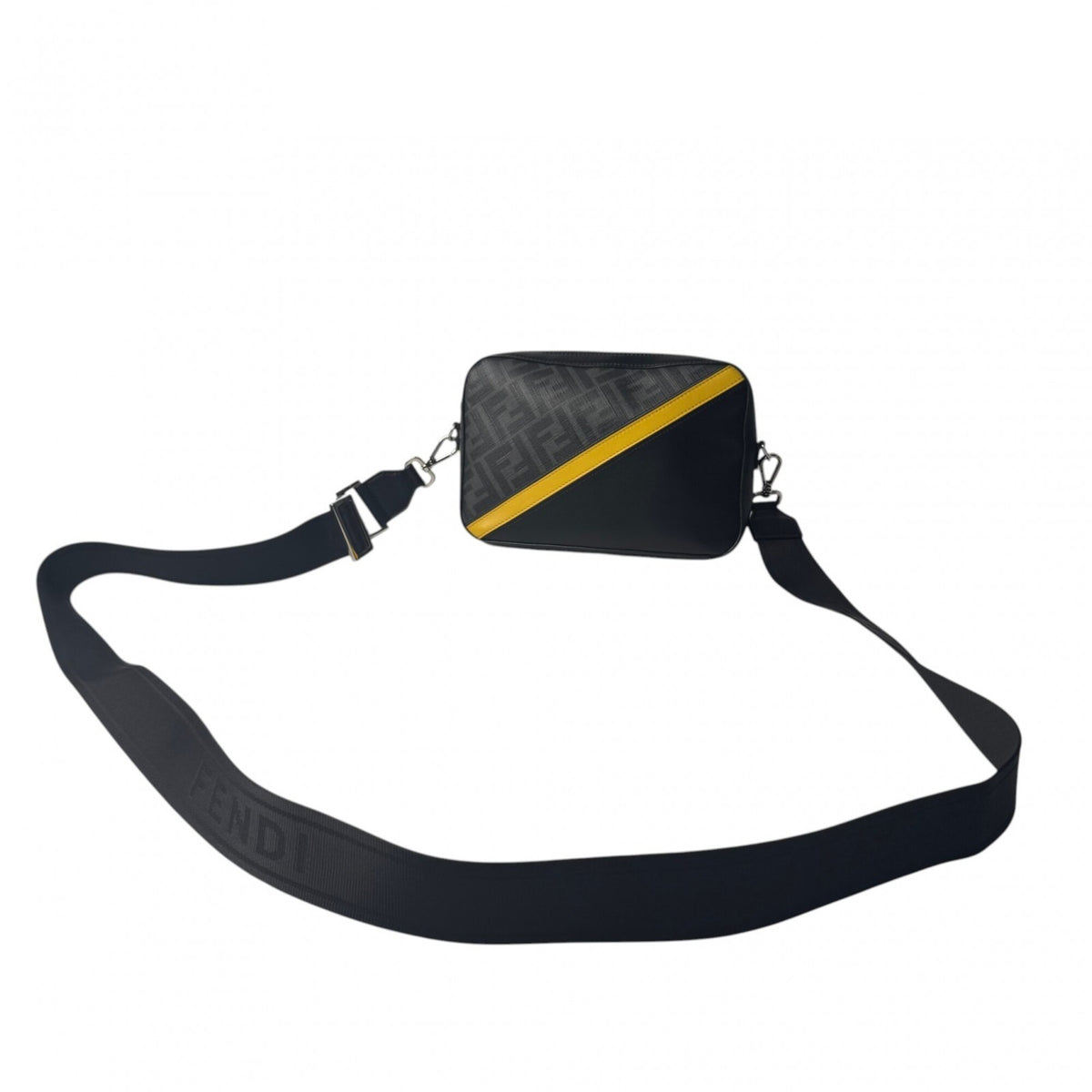 Fendi Black Gray Yellow Leather Pvc Shoulder Bag (Pre-Owned)
