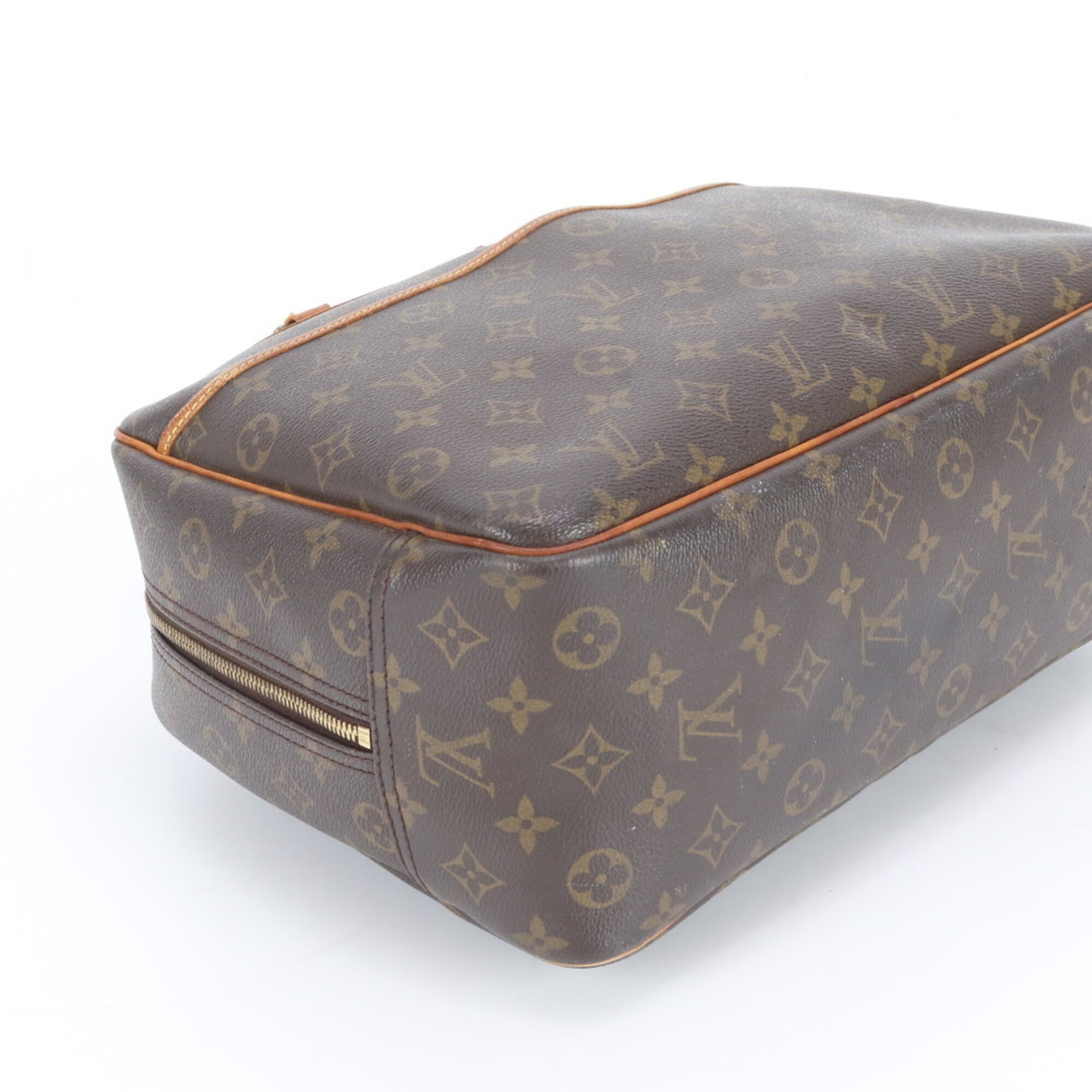 Louis Vuitton Monogram Brown Leather Coated Canvas Handbag Tote Bag (Pre-Owned)
