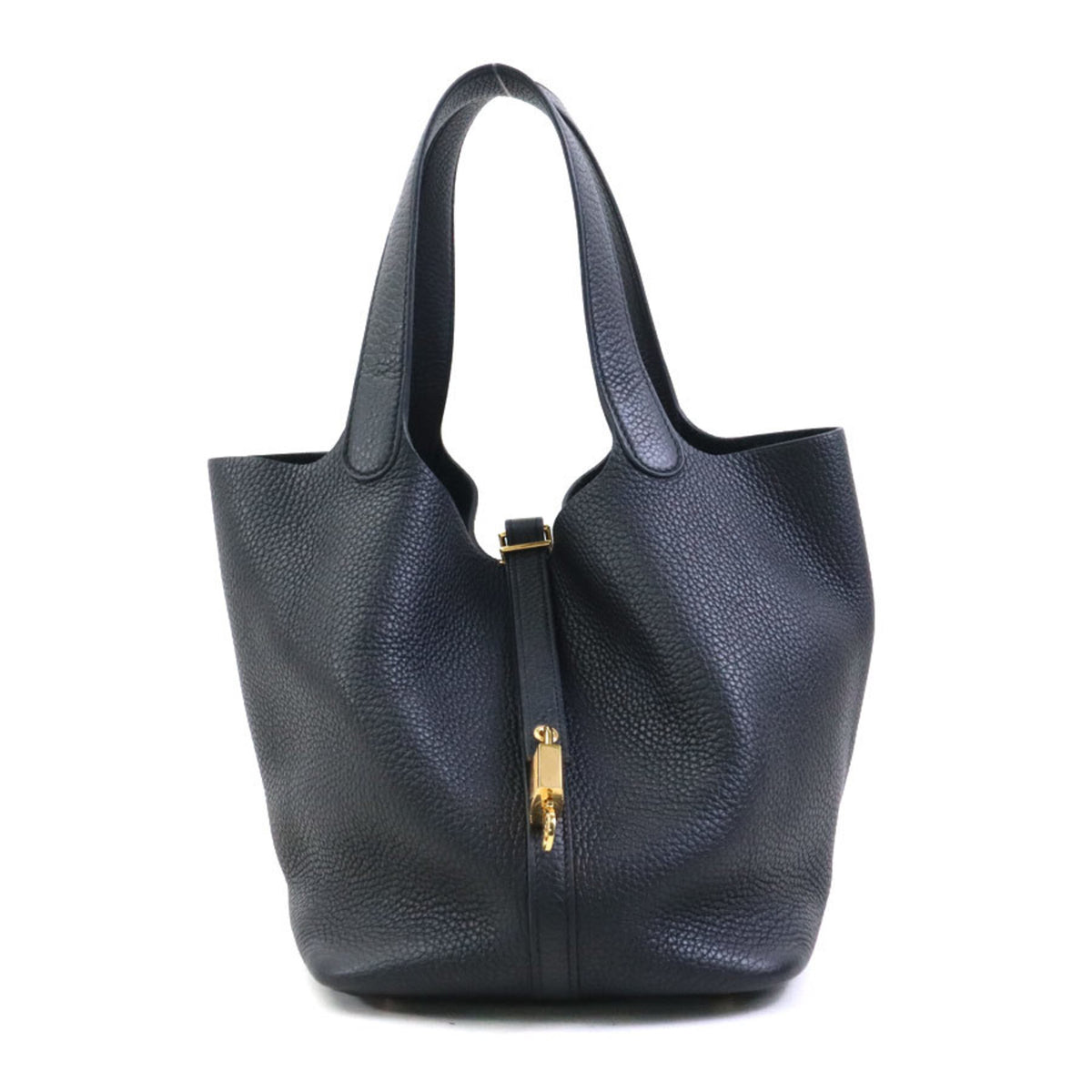 Hermes Black Taurillon Clemence Leather Handbag (Pre-Owned)
