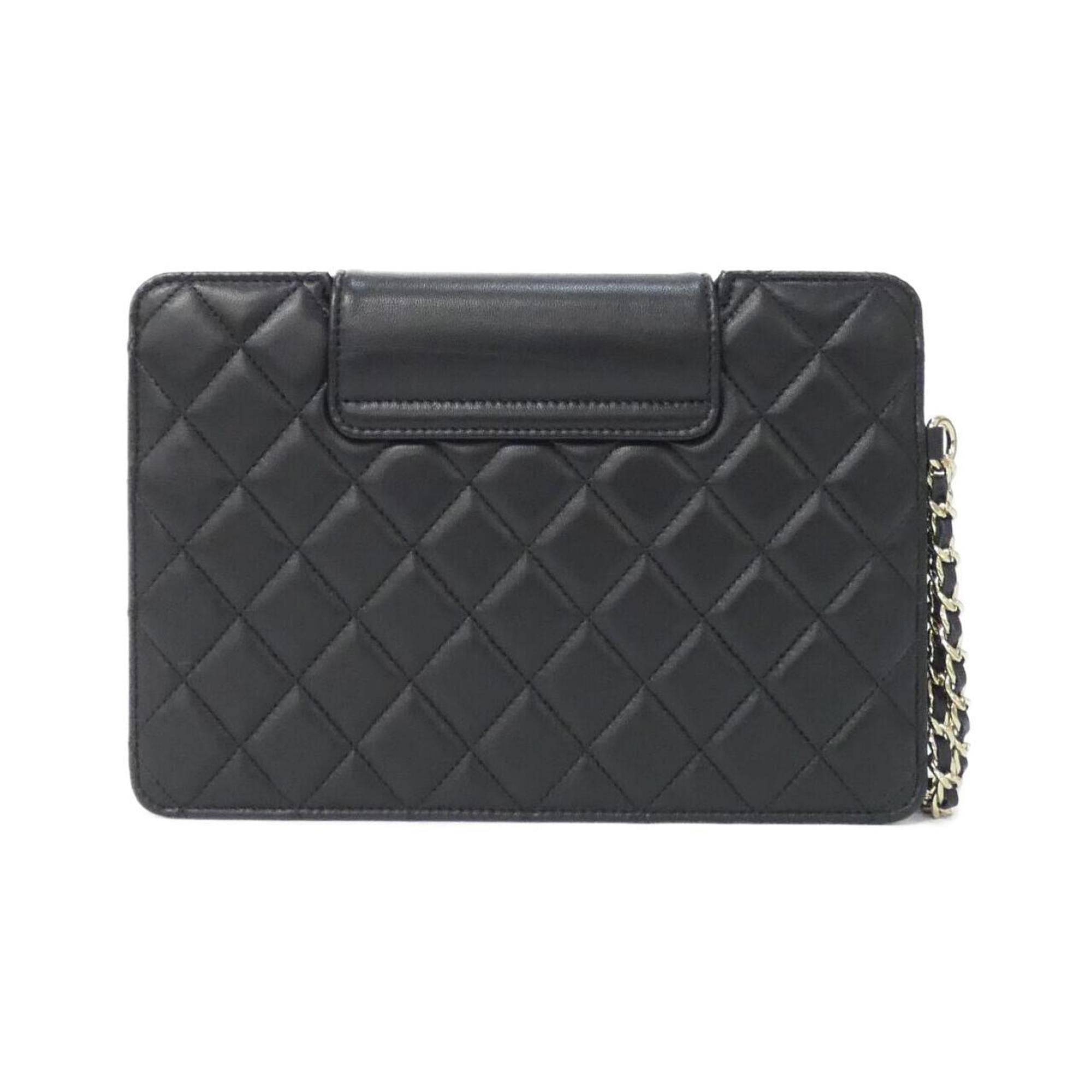 Chanel Black Leather Handbag Pouch (Pre-Owned)