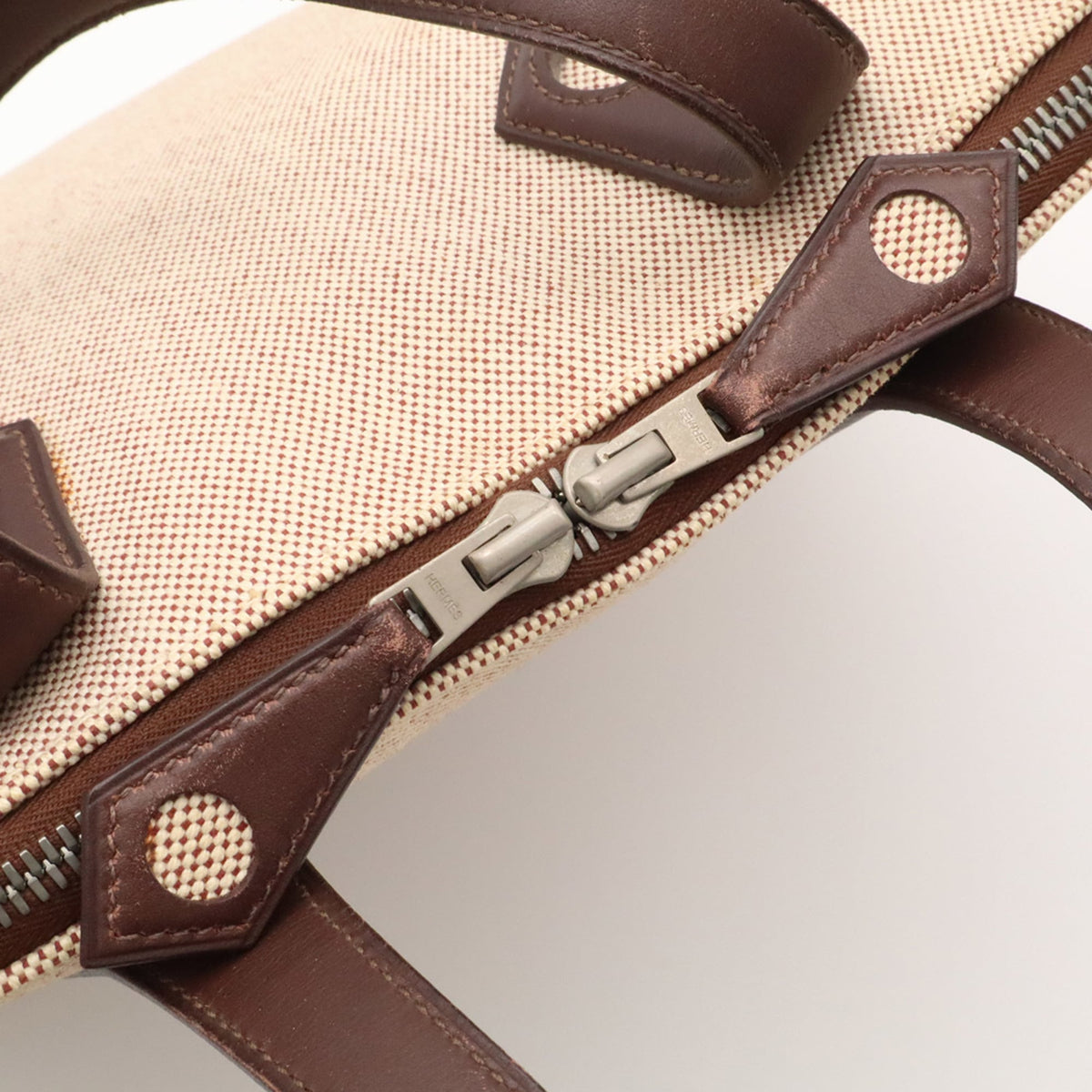 Hermes Brown Ivory Natural Toile H Handbag (Pre-Owned)