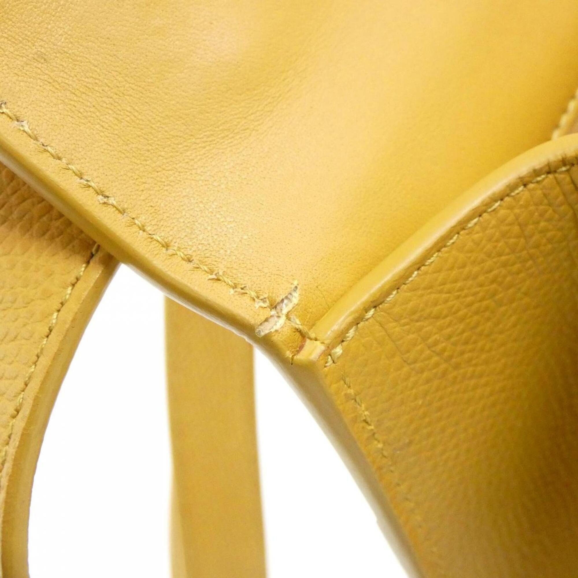 Christian Dior Dark Yellow Leather Shoulder Bag (Pre-Owned)