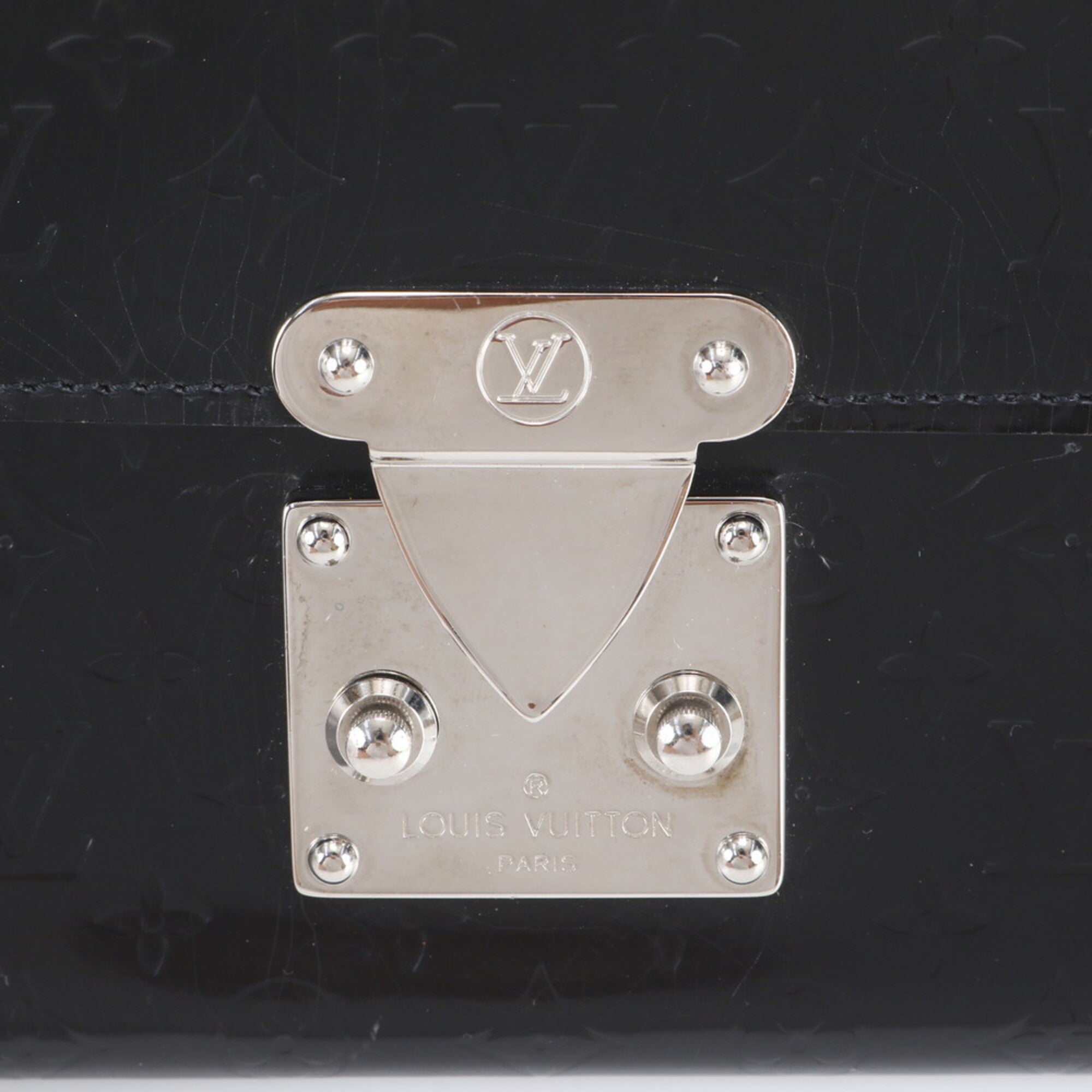 Louis Vuitton Noir Leather Clutch Bag Handbag (Pre-Owned)