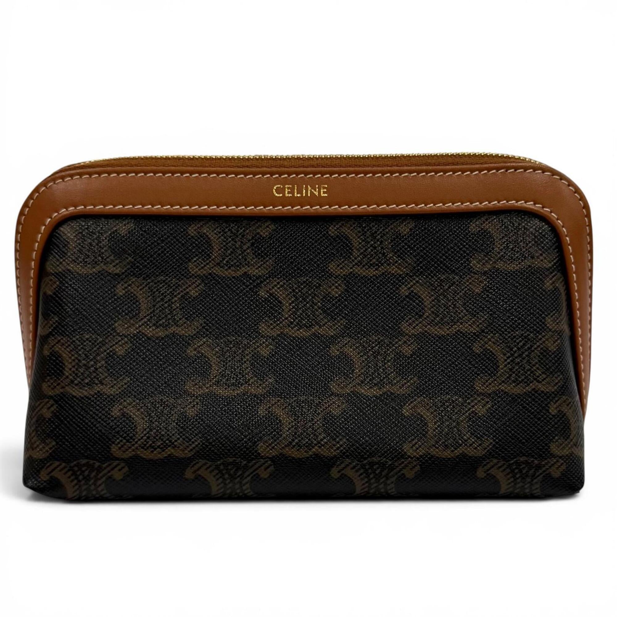 Celine Brown Leather Pouch (Pre-Owned)