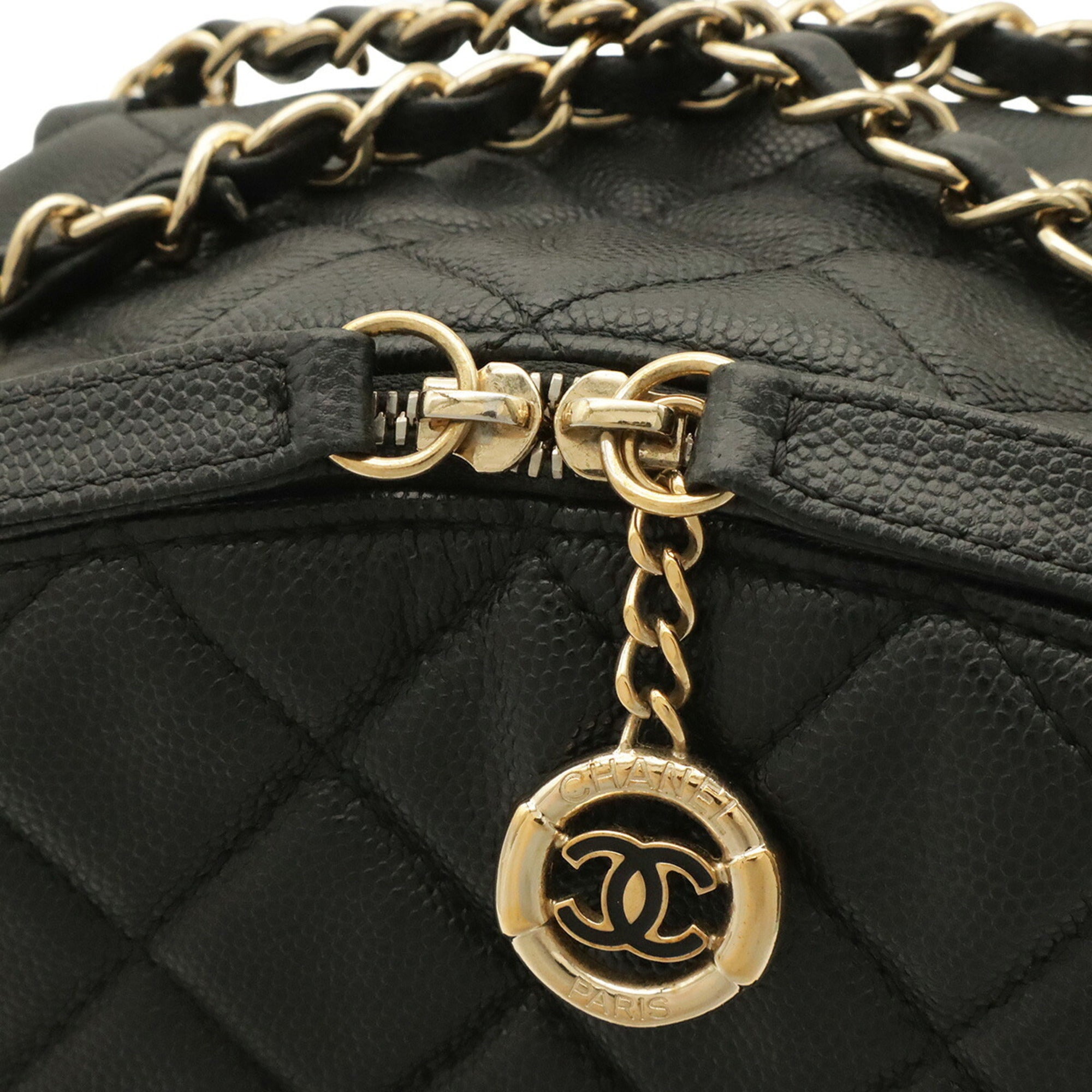Chanel Matelasse Black Grained Calfskin Backpack (Pre-Owned)