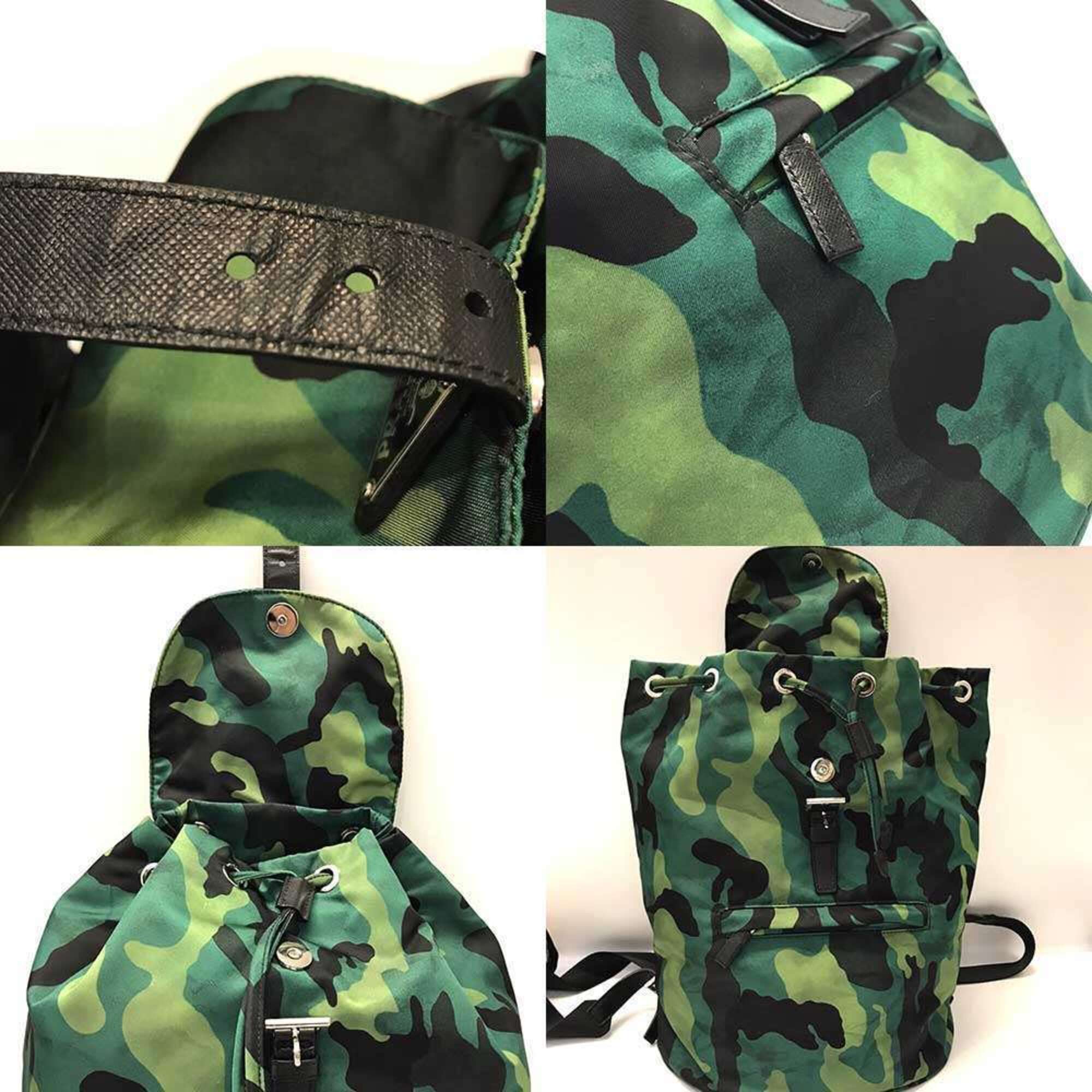 Prada Green Nylon Backpack (Pre-Owned)