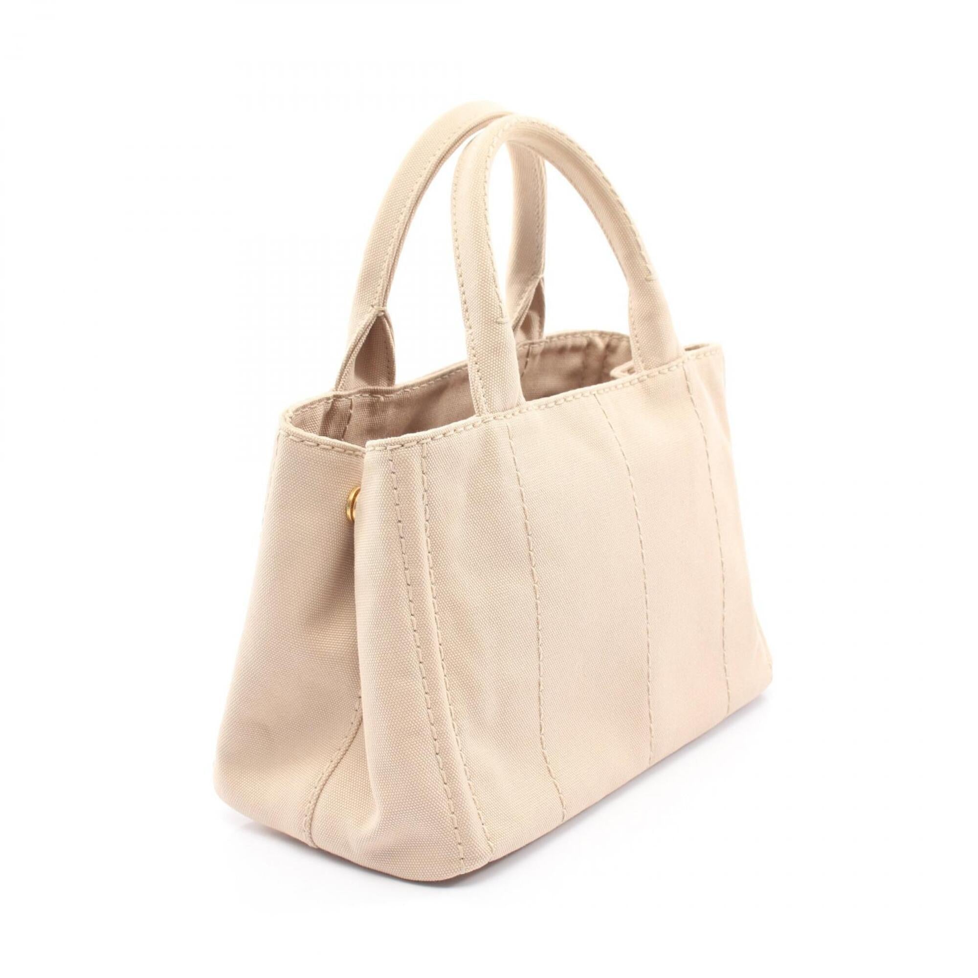 Prada Beige Canvas Handbag Tote Bag (Pre-Owned)