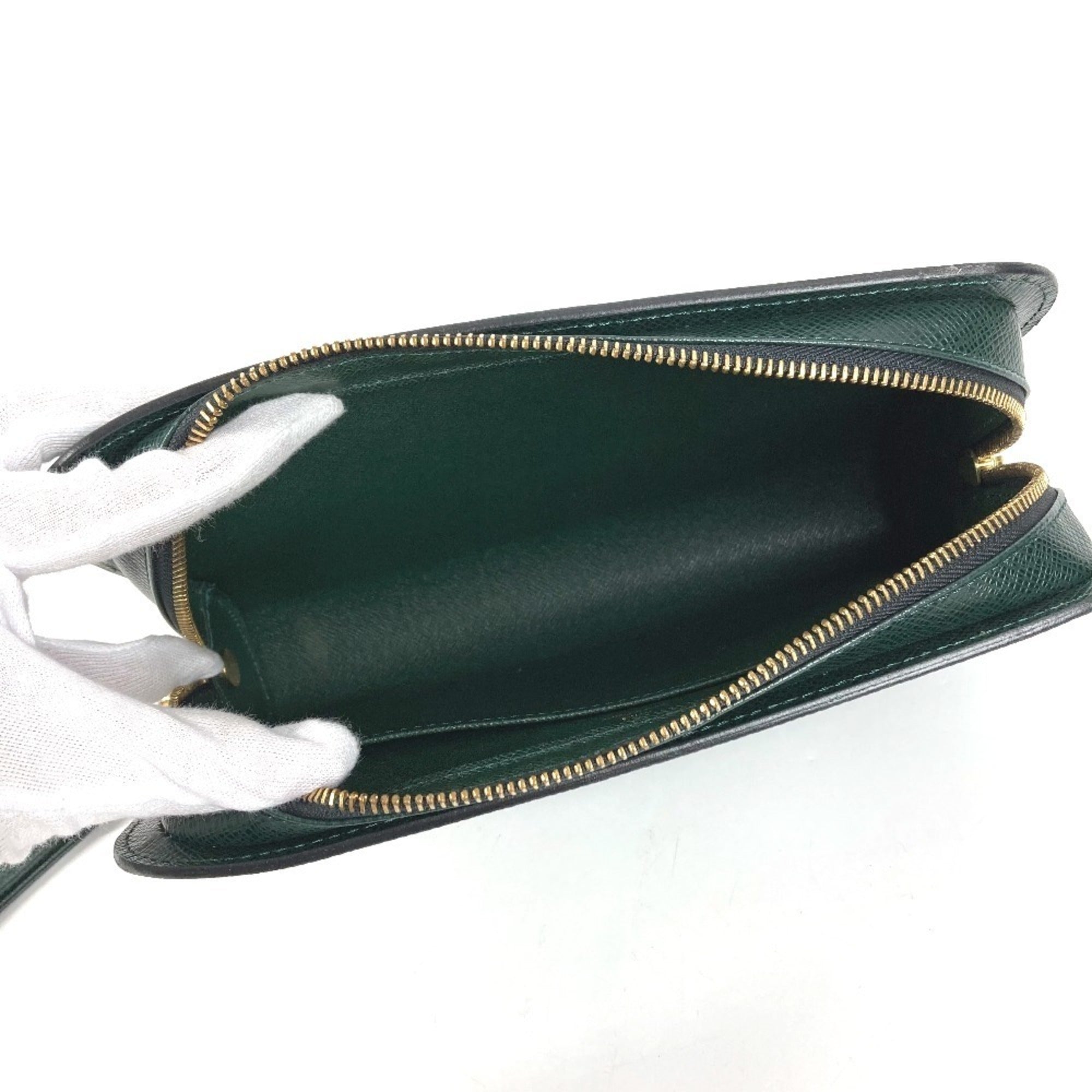 Louis Vuitton Episea Khaki Taiga Leather Leather Clutch Bag Handbag Pouch (Pre-Owned)