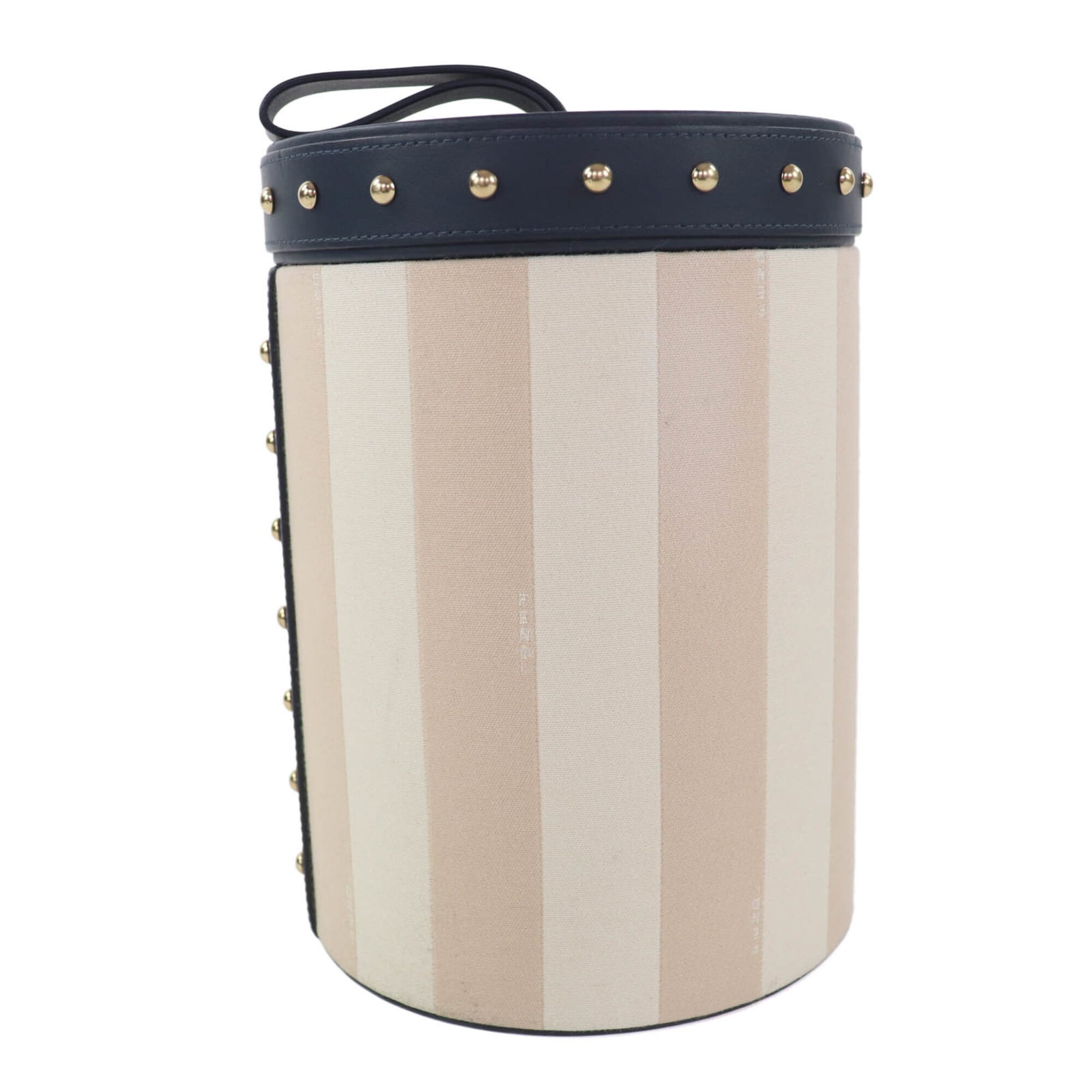 Fendi Beige Navy Leather Pouch (Pre-Owned)