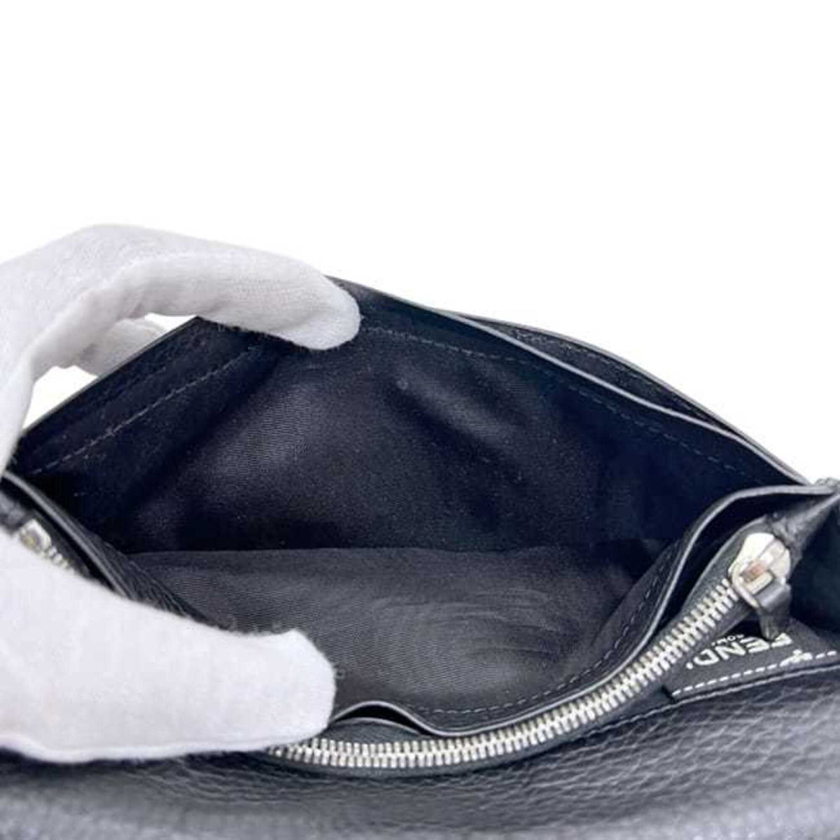 Fendi Gray Leather Long Wallet (Bi-Fold) (Pre-Owned)
