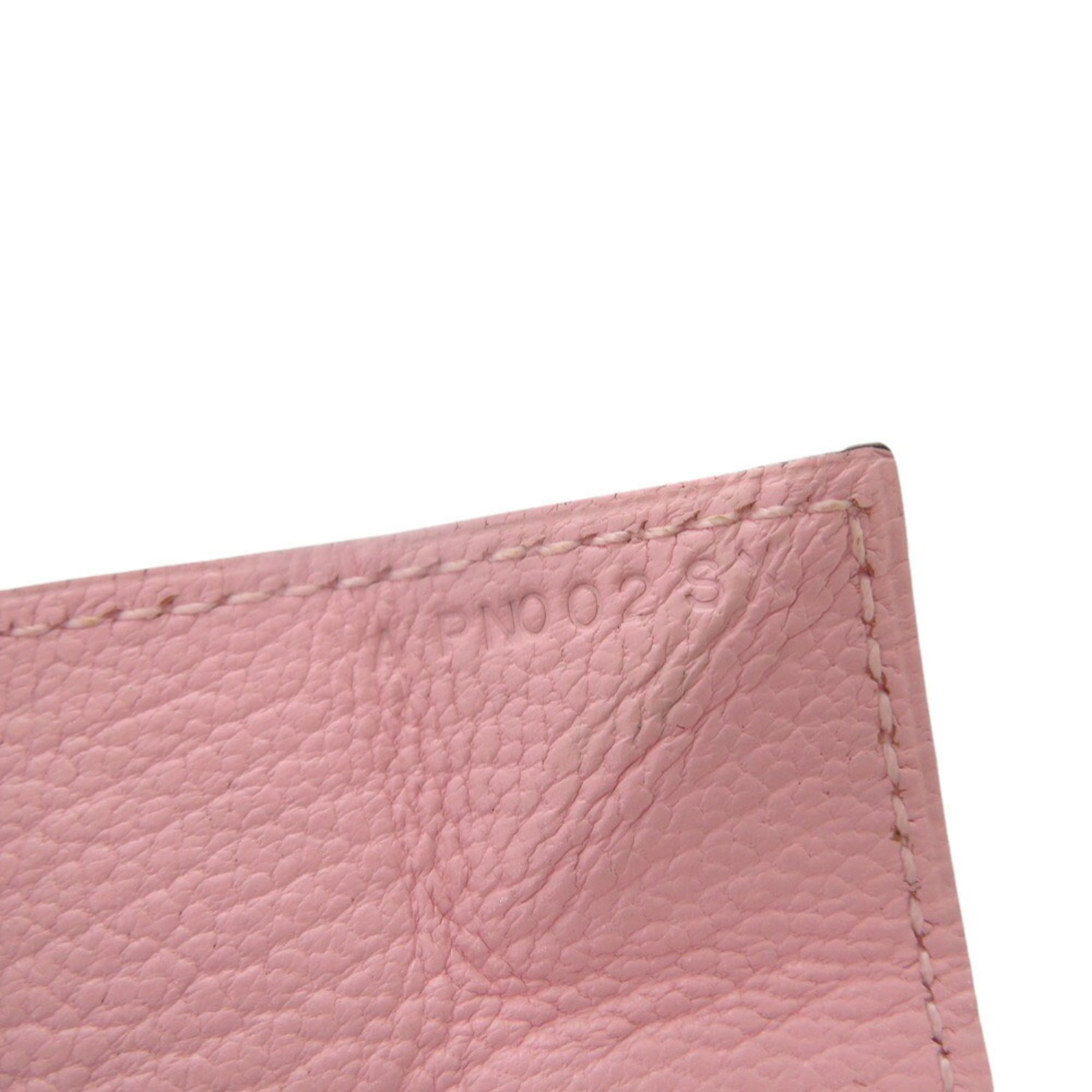 Hermes Rose Sakura Chevre Leather Coin Purse/Coin Case (Pre-Owned)