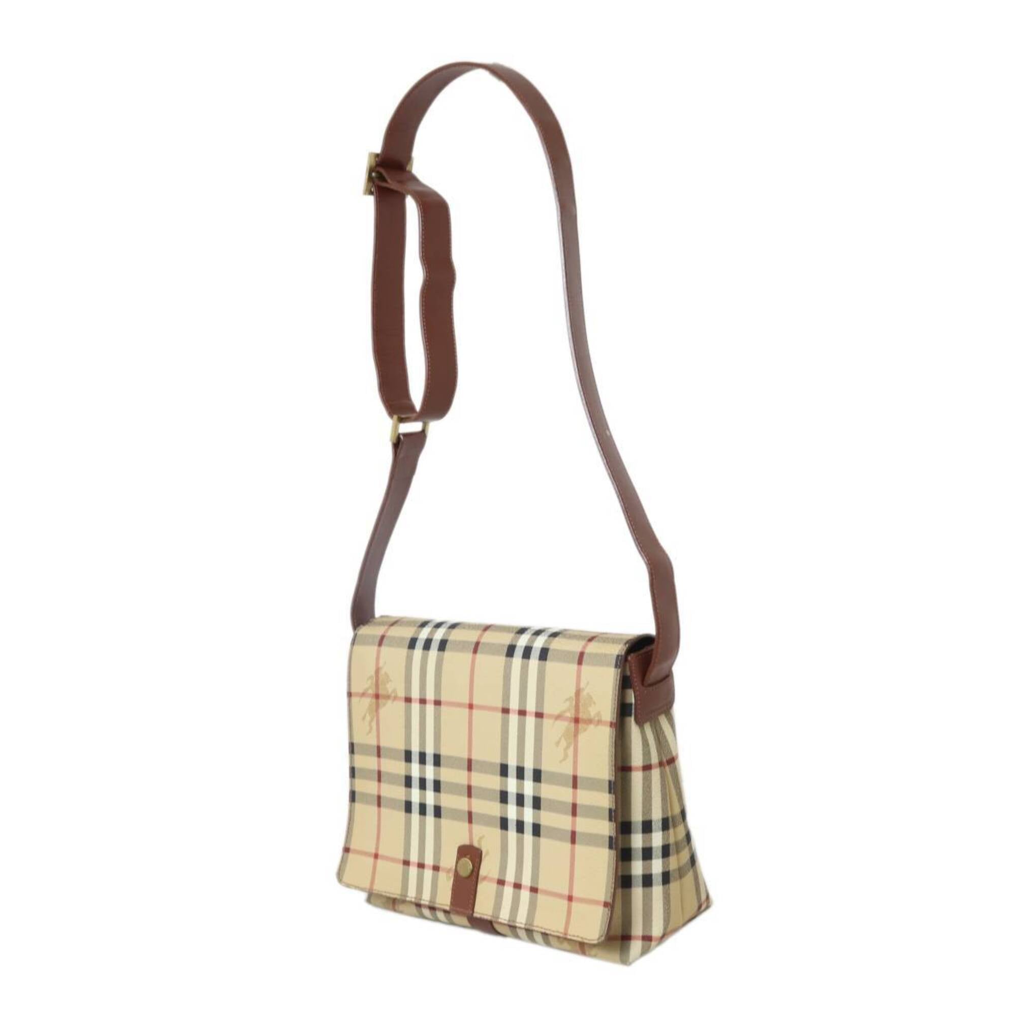 Burberry Beige Multi-Color Pvc Messenger Bag (Pre-Owned)