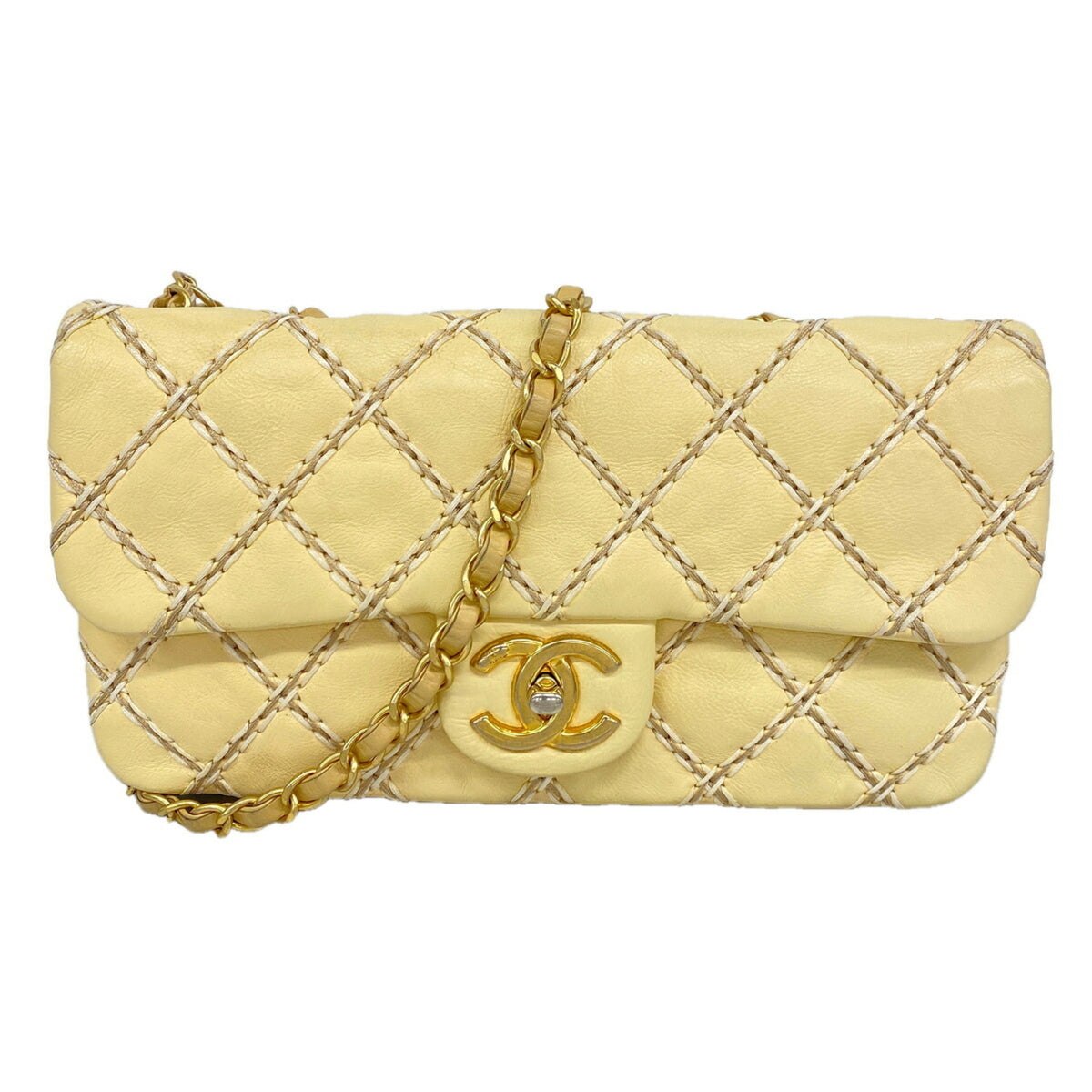 Chanel Yellow Leather Shoulder Bag (Pre-Owned)