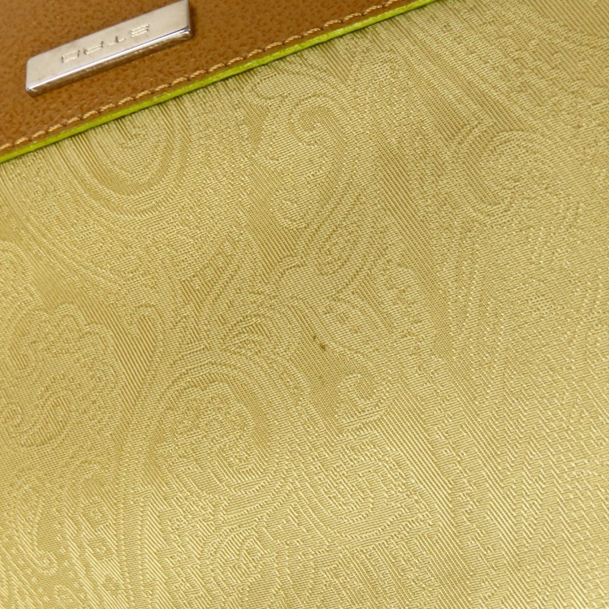 Etro Beige Brown Yellow Nylon Leather Shoulder Bag (Pre-Owned)