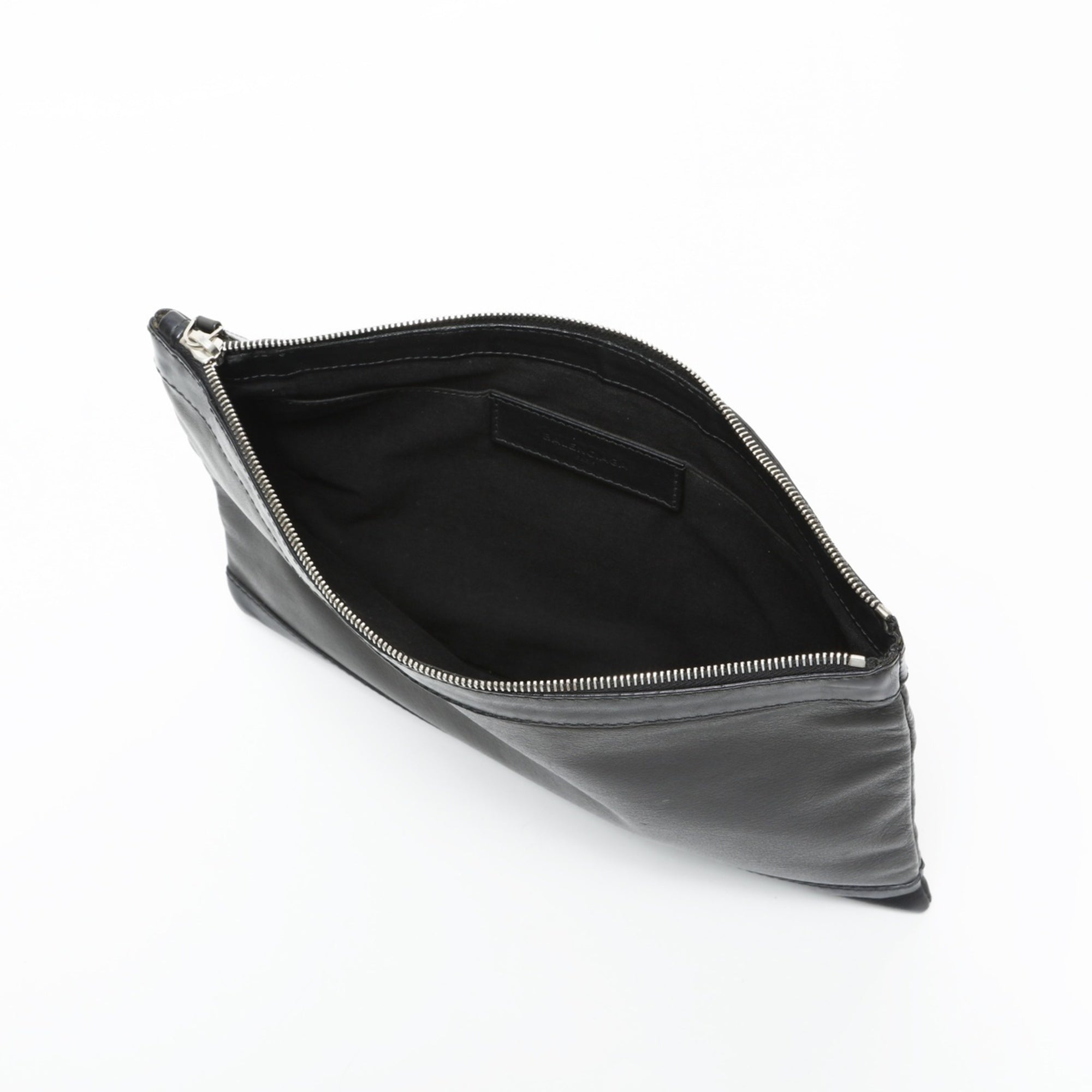 Balenciaga Black Leather Clutch Bag (Pre-Owned)