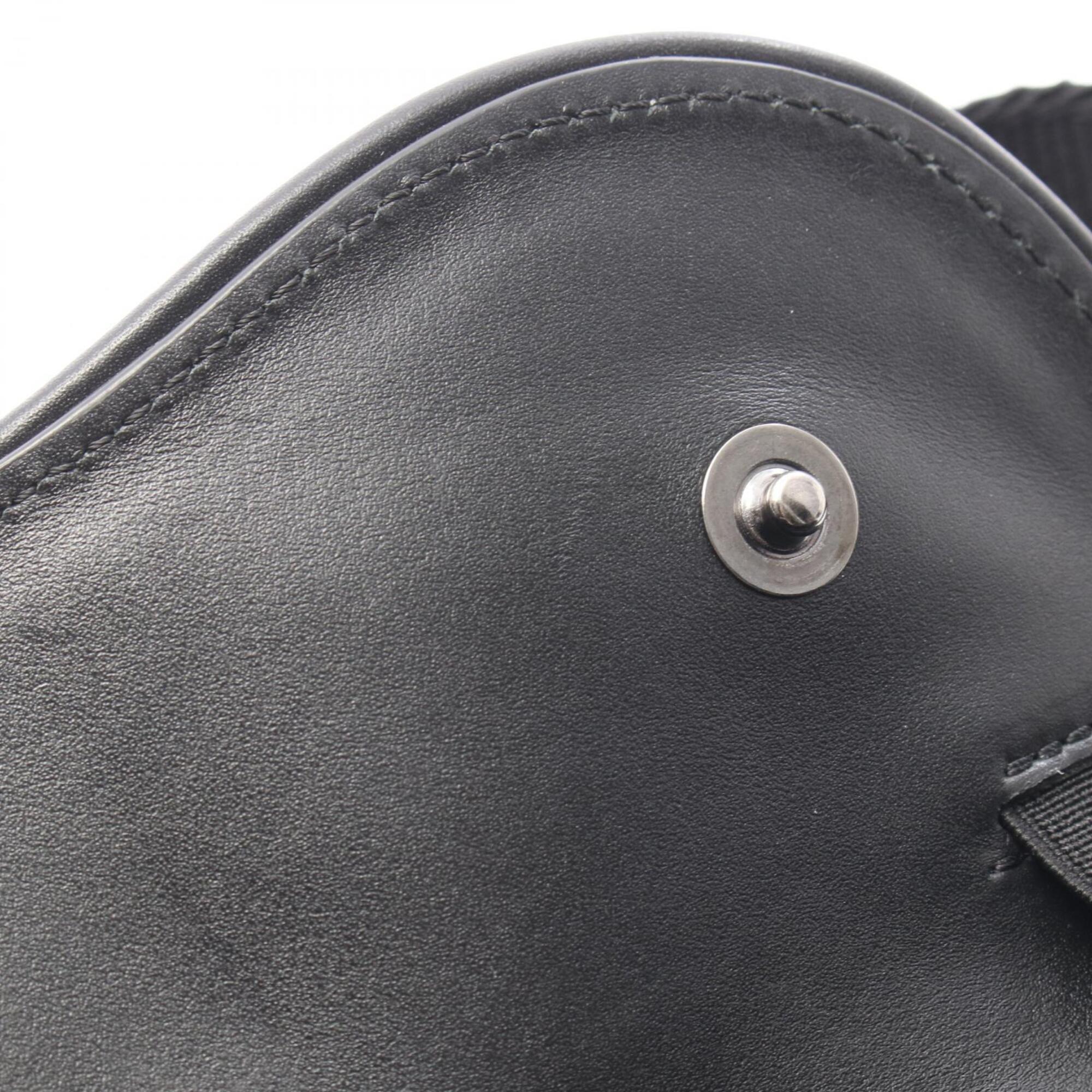 Christian Dior Black Gray Coated Canvas Pvc Leather Fanny Pack Handbag Saddle Bag (Pre-Owned)