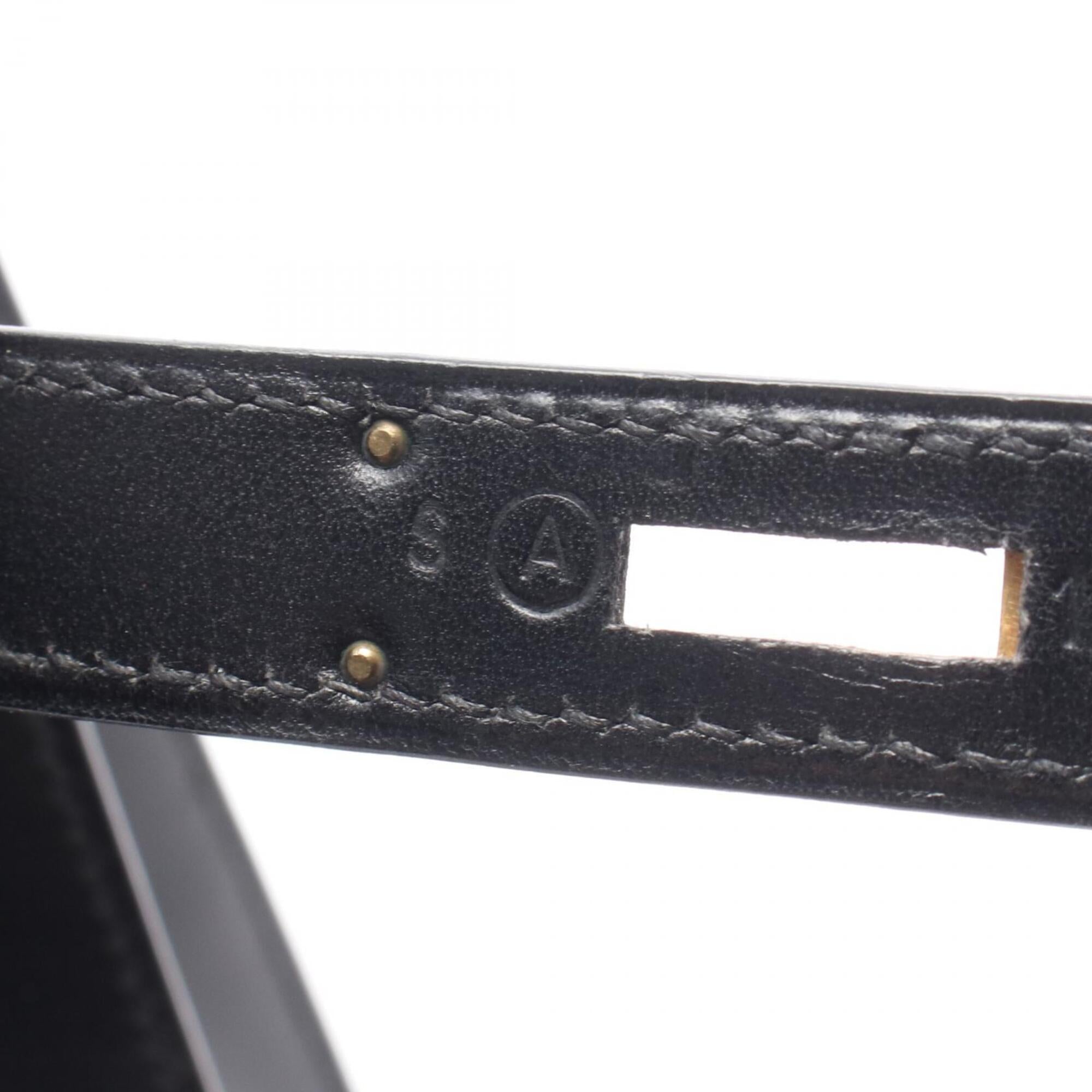 Hermes Black Box Calf Leather Handbag (Pre-Owned)