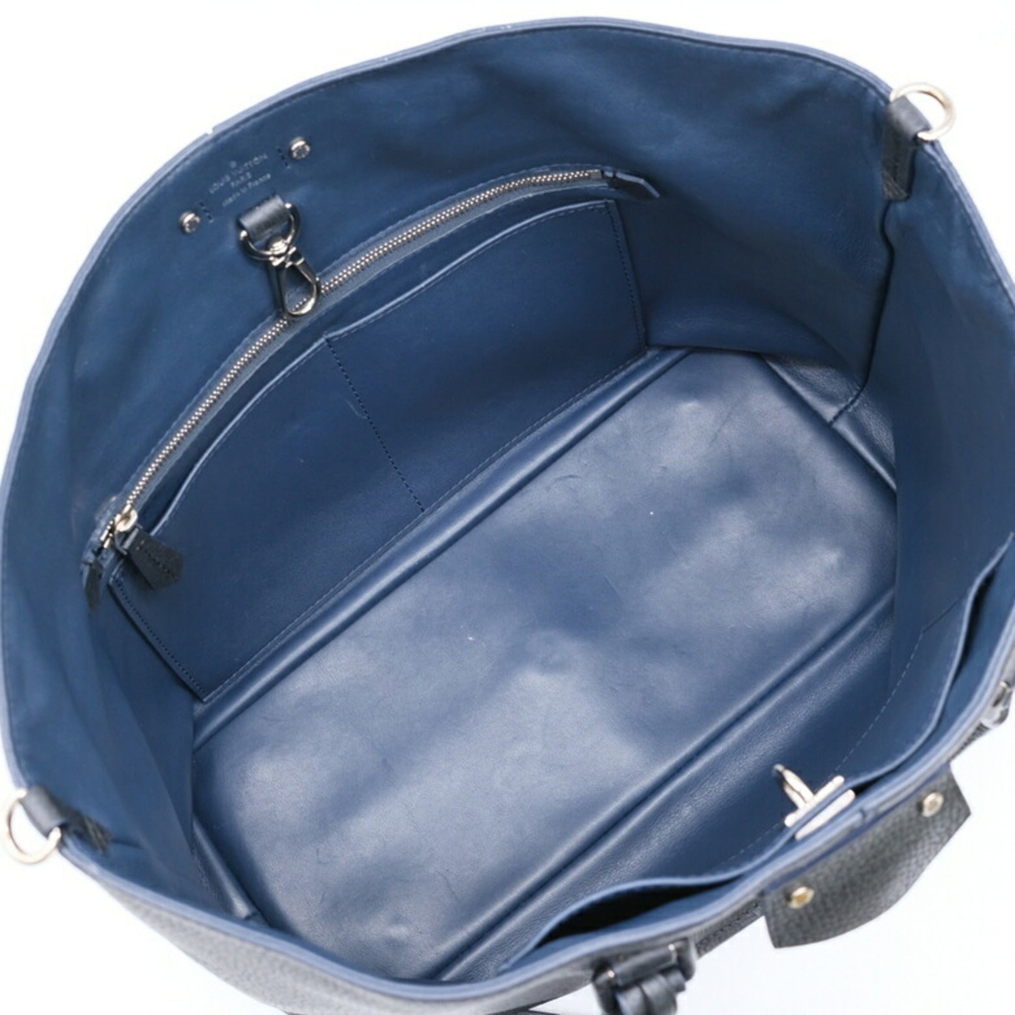 Louis Vuitton Black Navy Leather Tote Bag (Pre-Owned)