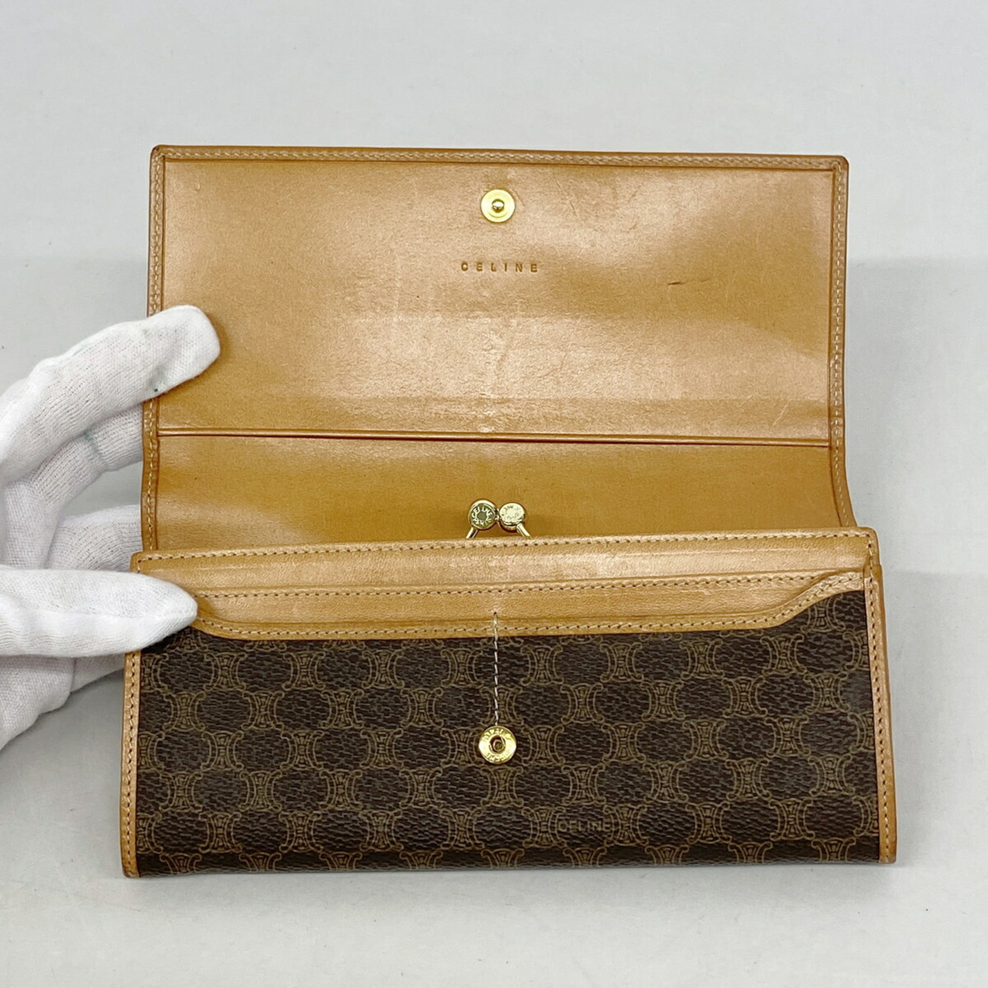 Celine Brown Pvc Long Wallet (Bi-Fold) (Pre-Owned)