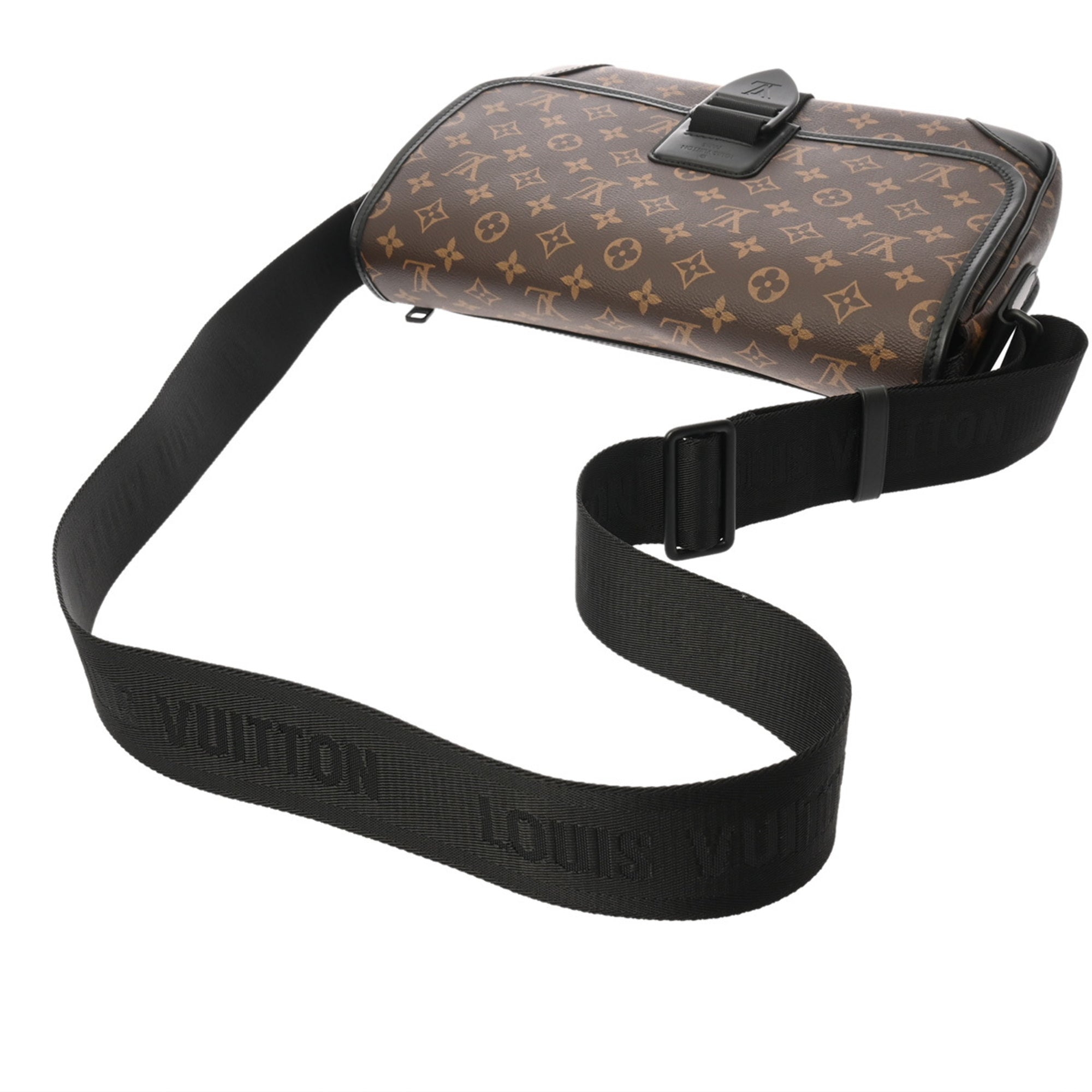 Louis Vuitton Black Brown Monogram Leather Shoulder Bag (Pre-Owned)