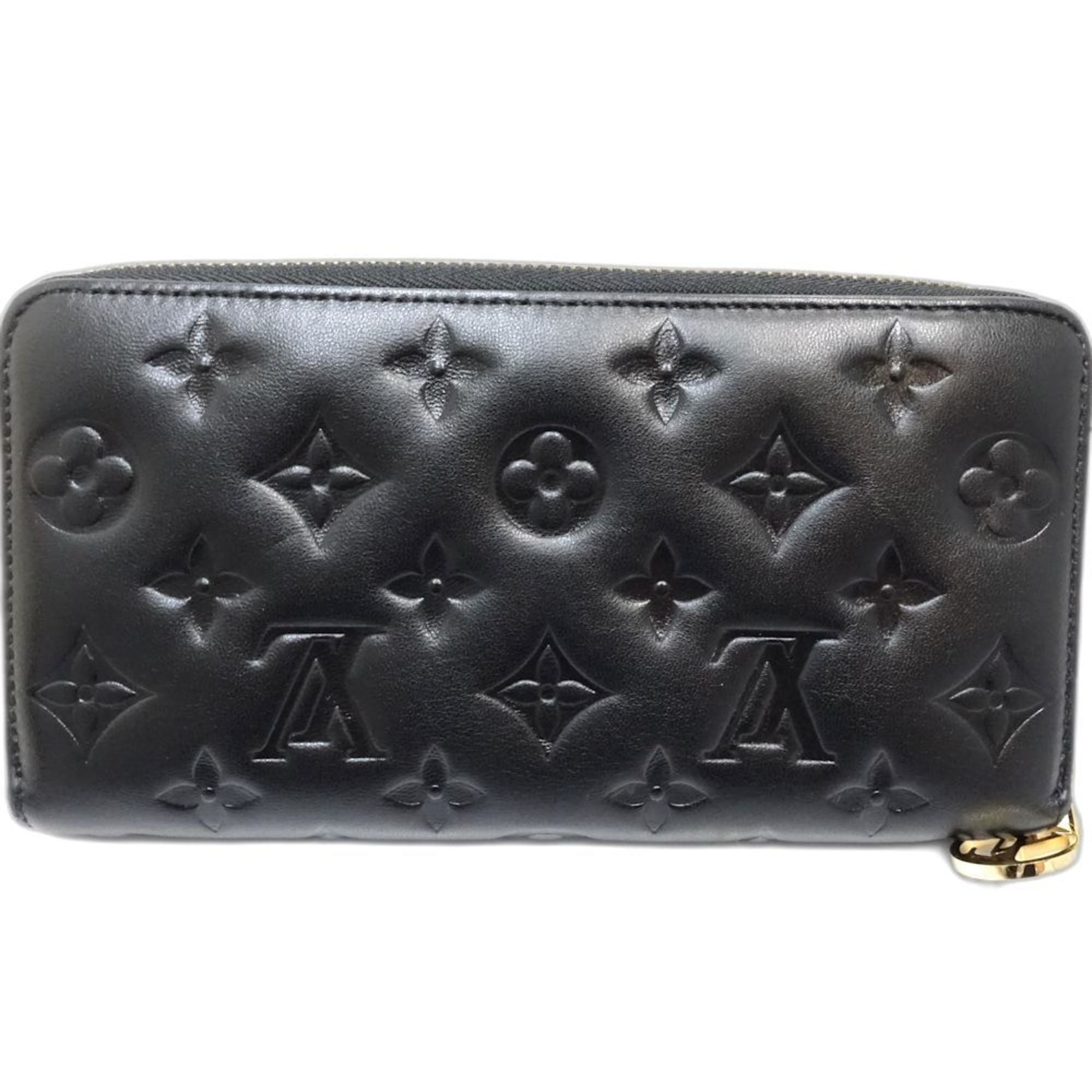 Louis Vuitton Noir Leather Long Wallet (Bi-Fold) (Pre-Owned)