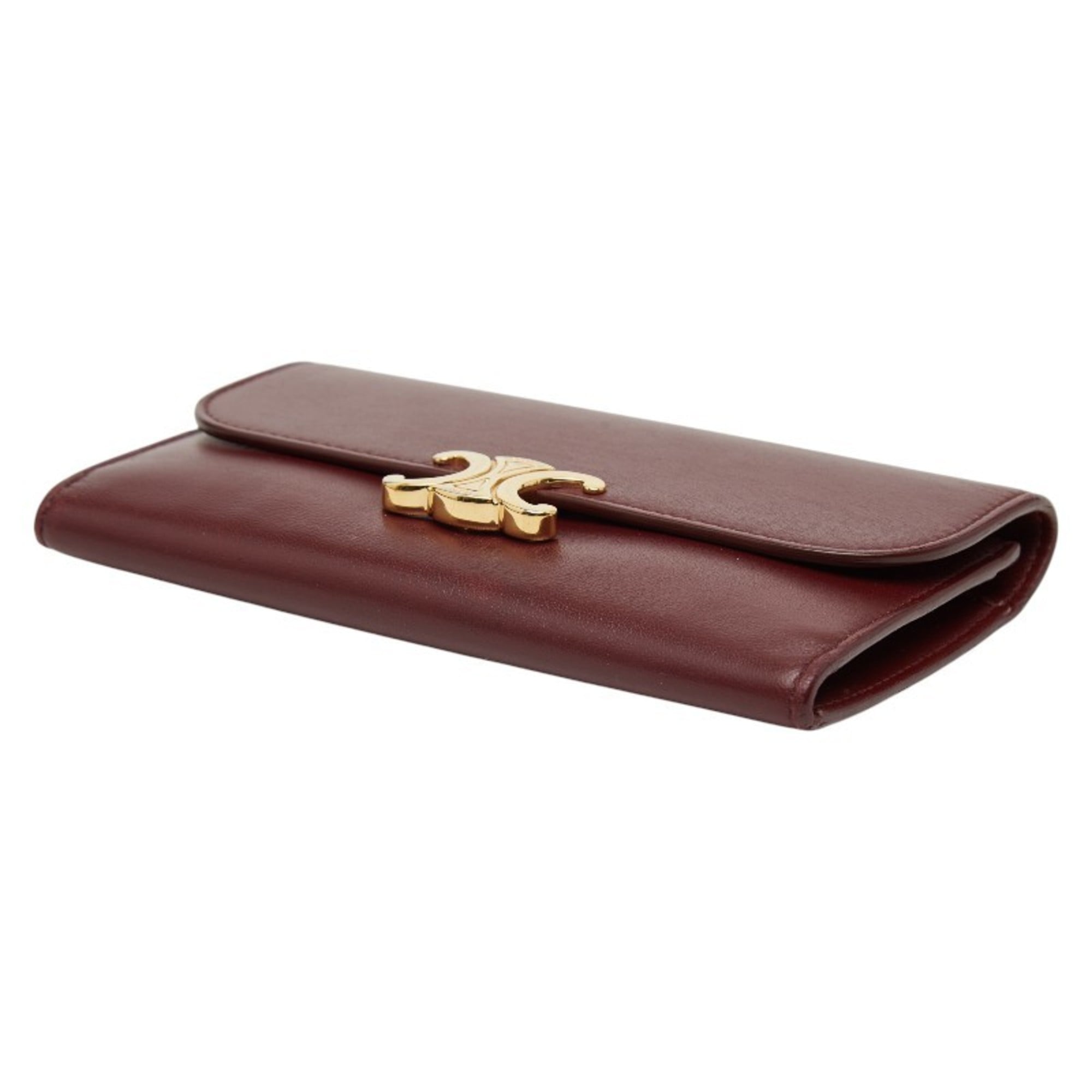 Celine Bordeaux Leather Wallet (Tri-Fold) (Pre-Owned)