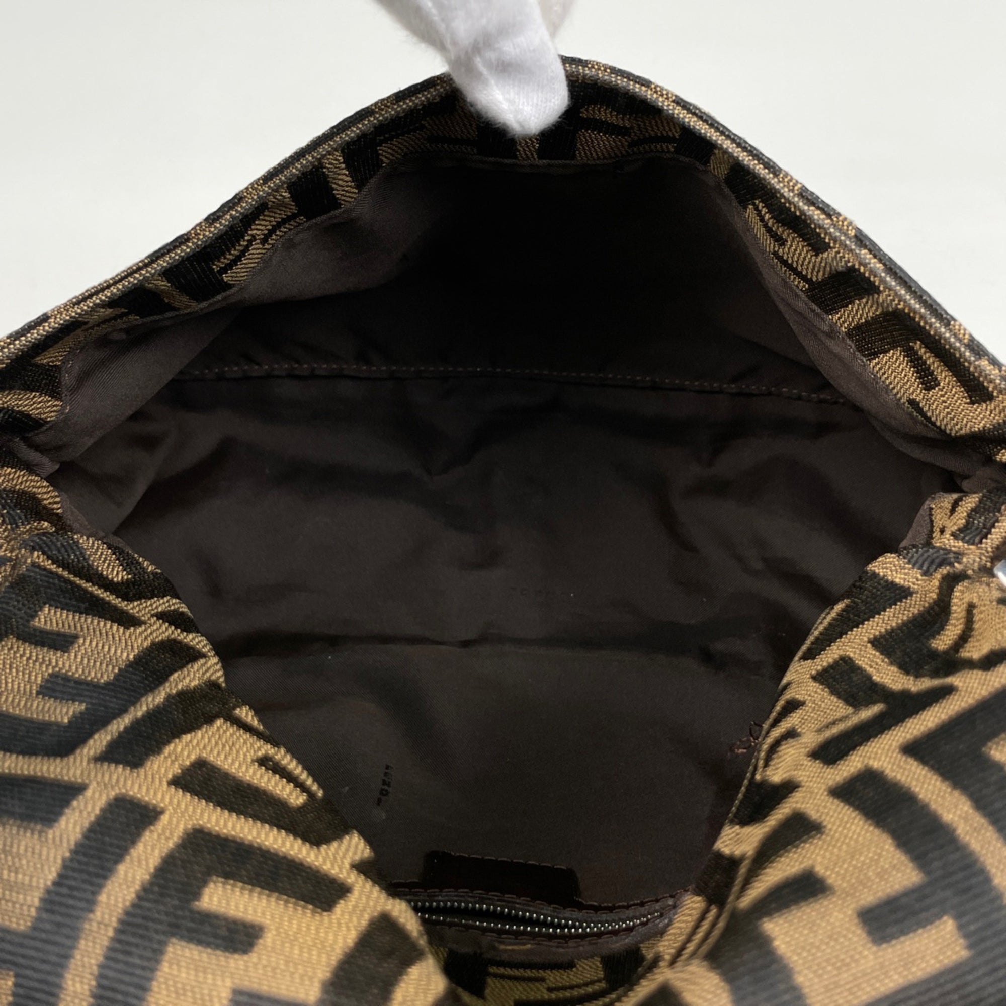 Fendi Brown Canvas Leather Handbag Shoulder Bag (Pre-Owned)