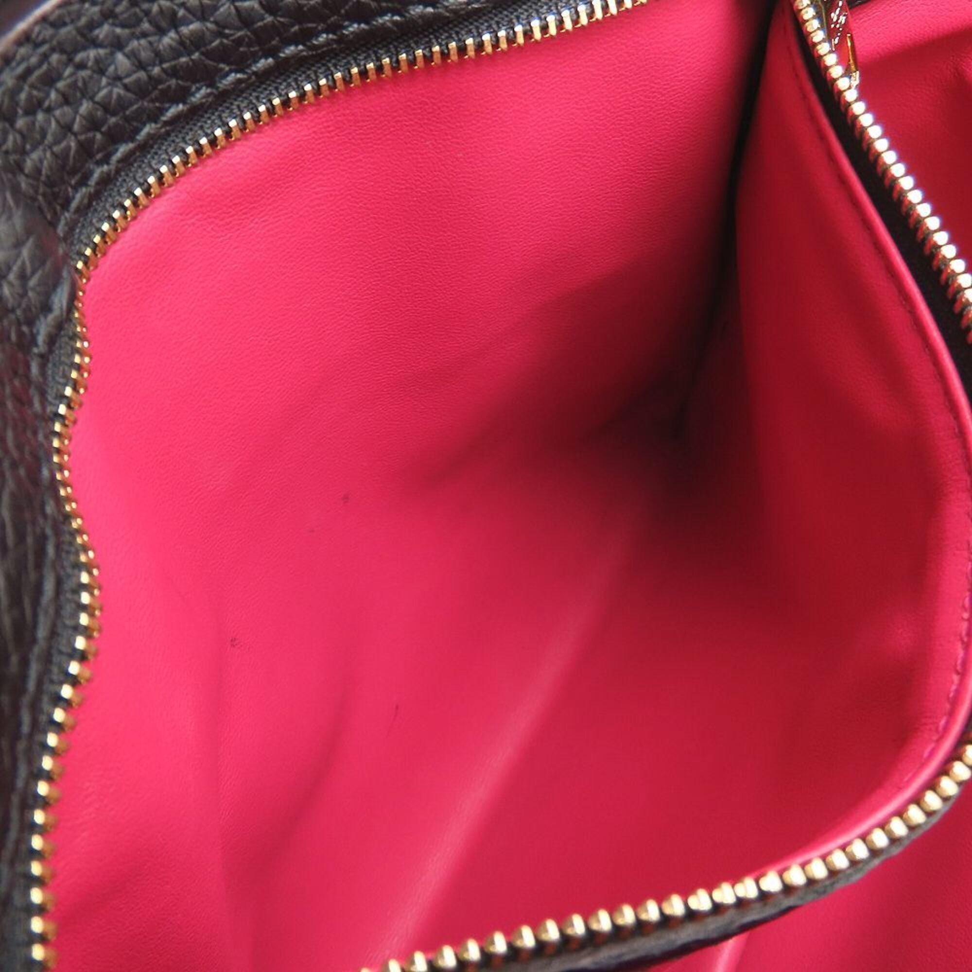 Louis Vuitton Noir Leather Handbag (Pre-Owned)