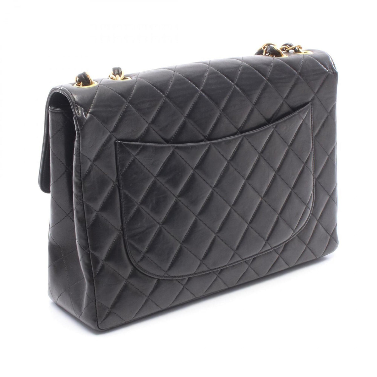 Chanel Black Leather Handbag Shoulder Bag (Pre-Owned)