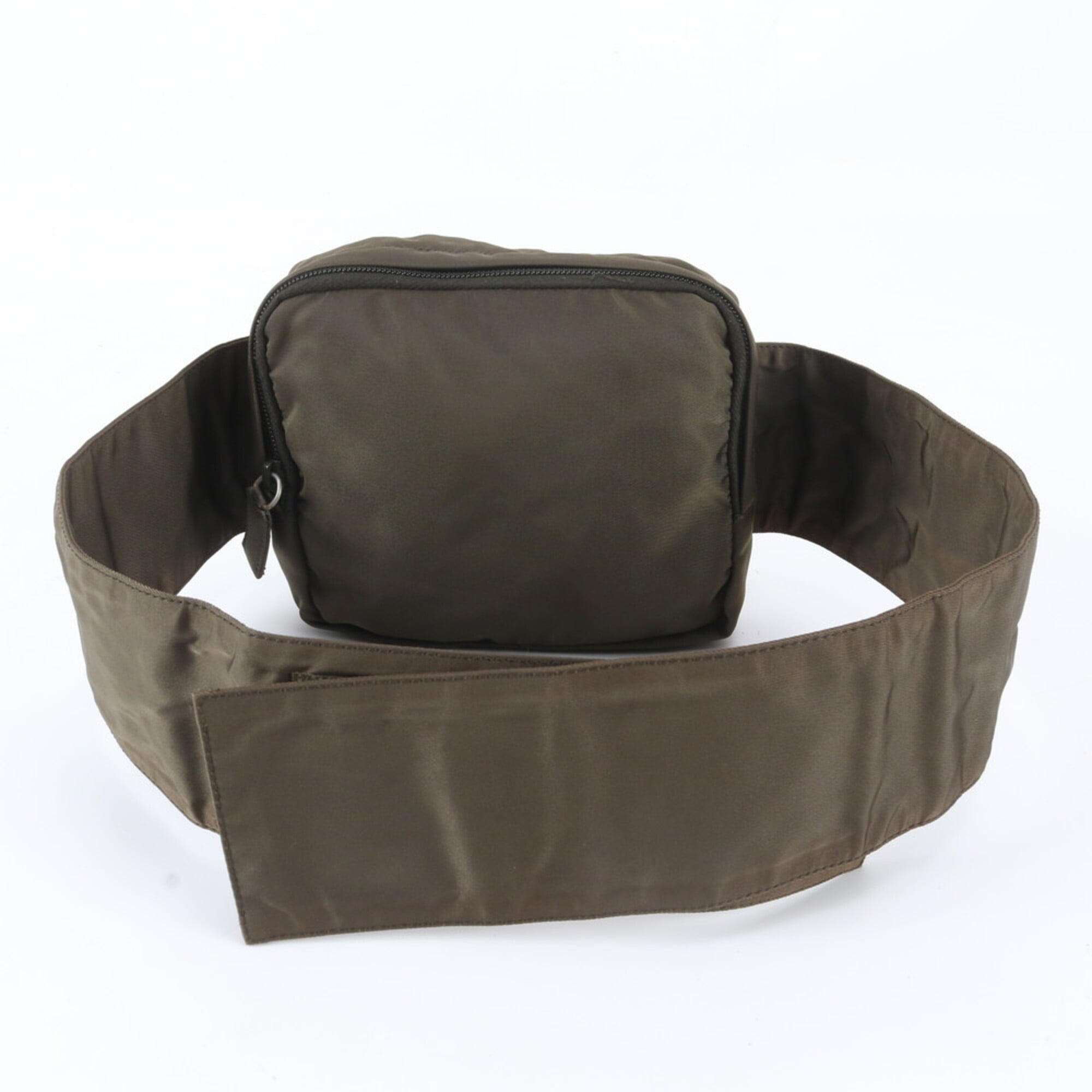 Prada Green Khaki Nylon Handbag Pouch (Pre-Owned)