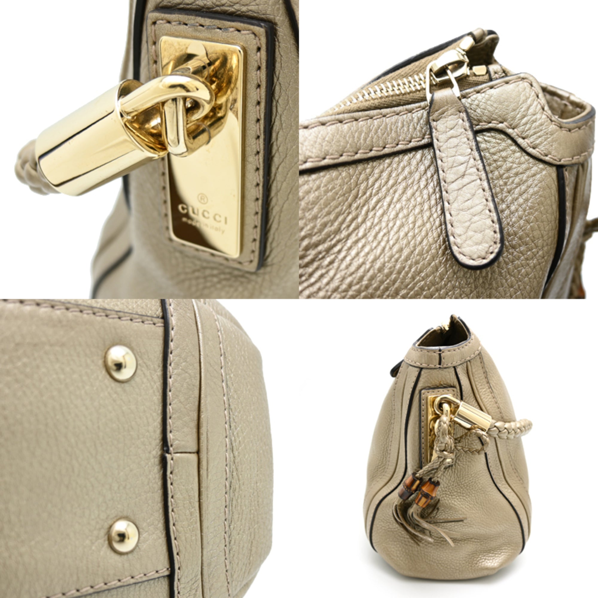 Gucci Gold Leather Shoulder Bag (Pre-Owned)
