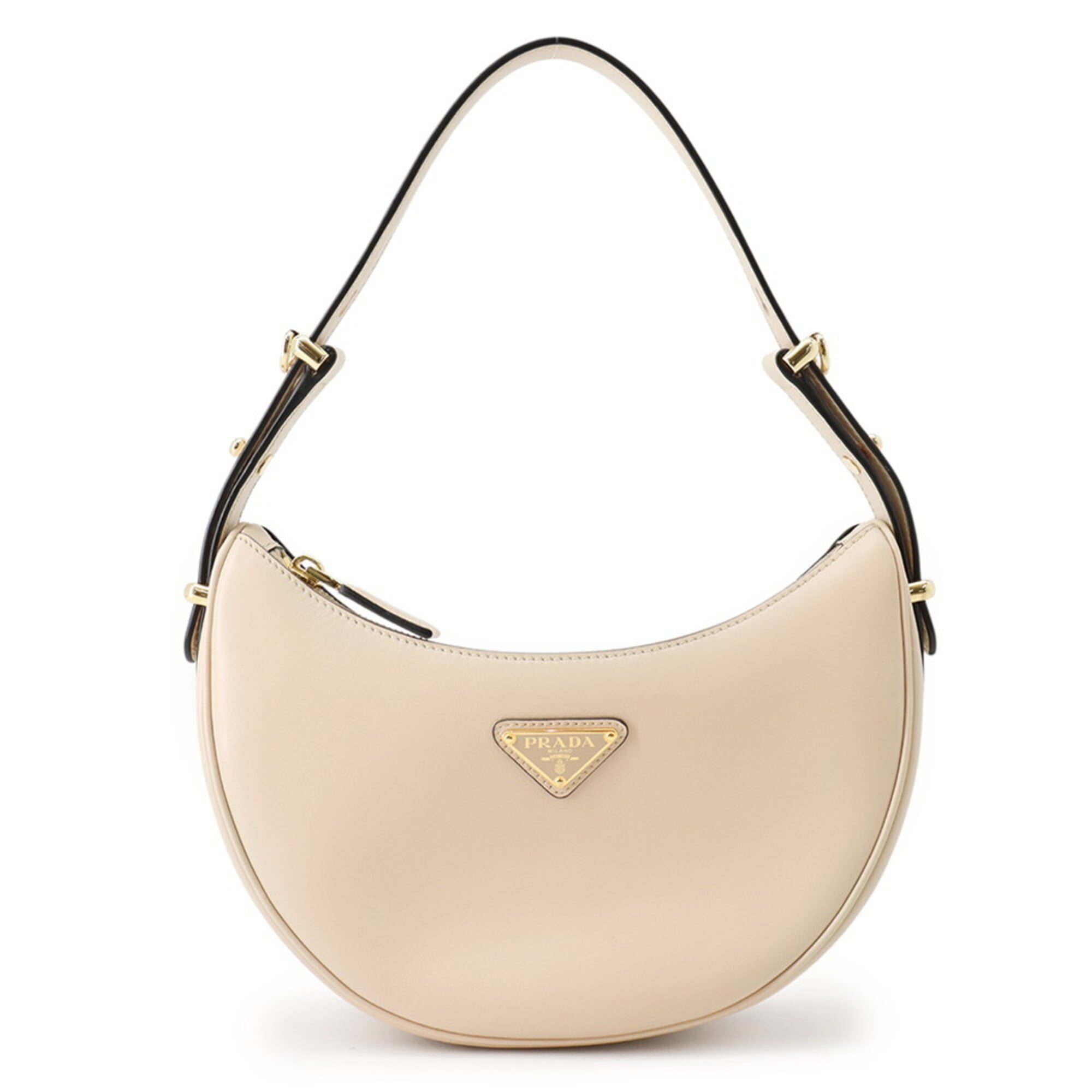 Prada Beige Leather Handbag Shoulder Bag (Pre-Owned)