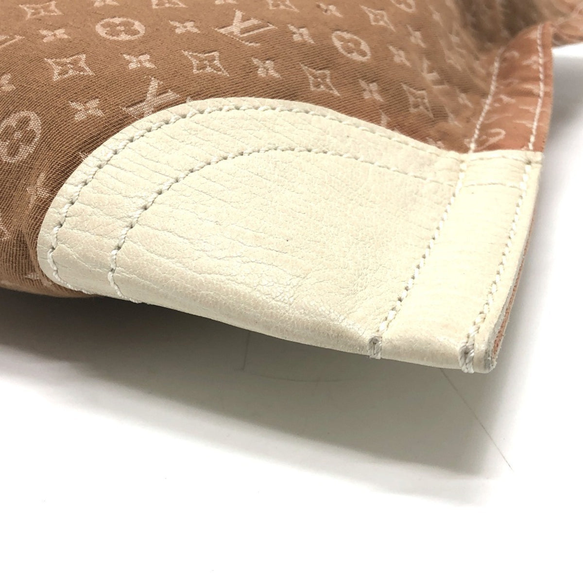 Louis Vuitton Beige Canvas Leather Shoulder Bag Tote Bag (Pre-Owned)