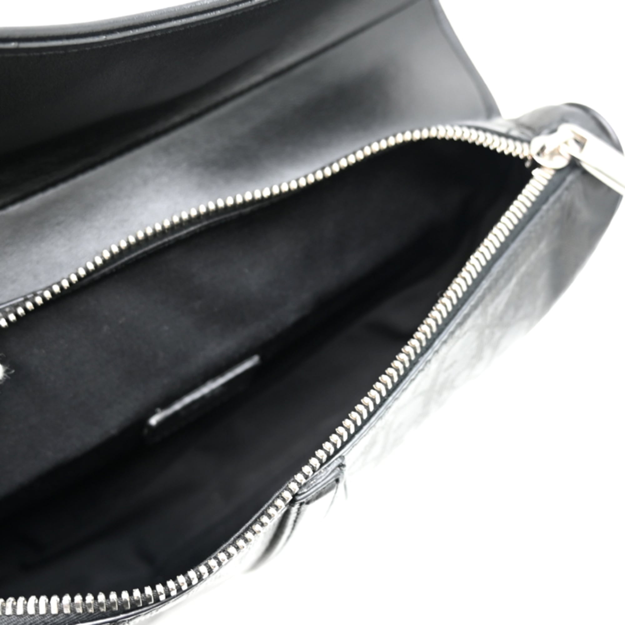 Christian Dior Black Leather Saddle Bag Shoulder Bag (Pre-Owned)