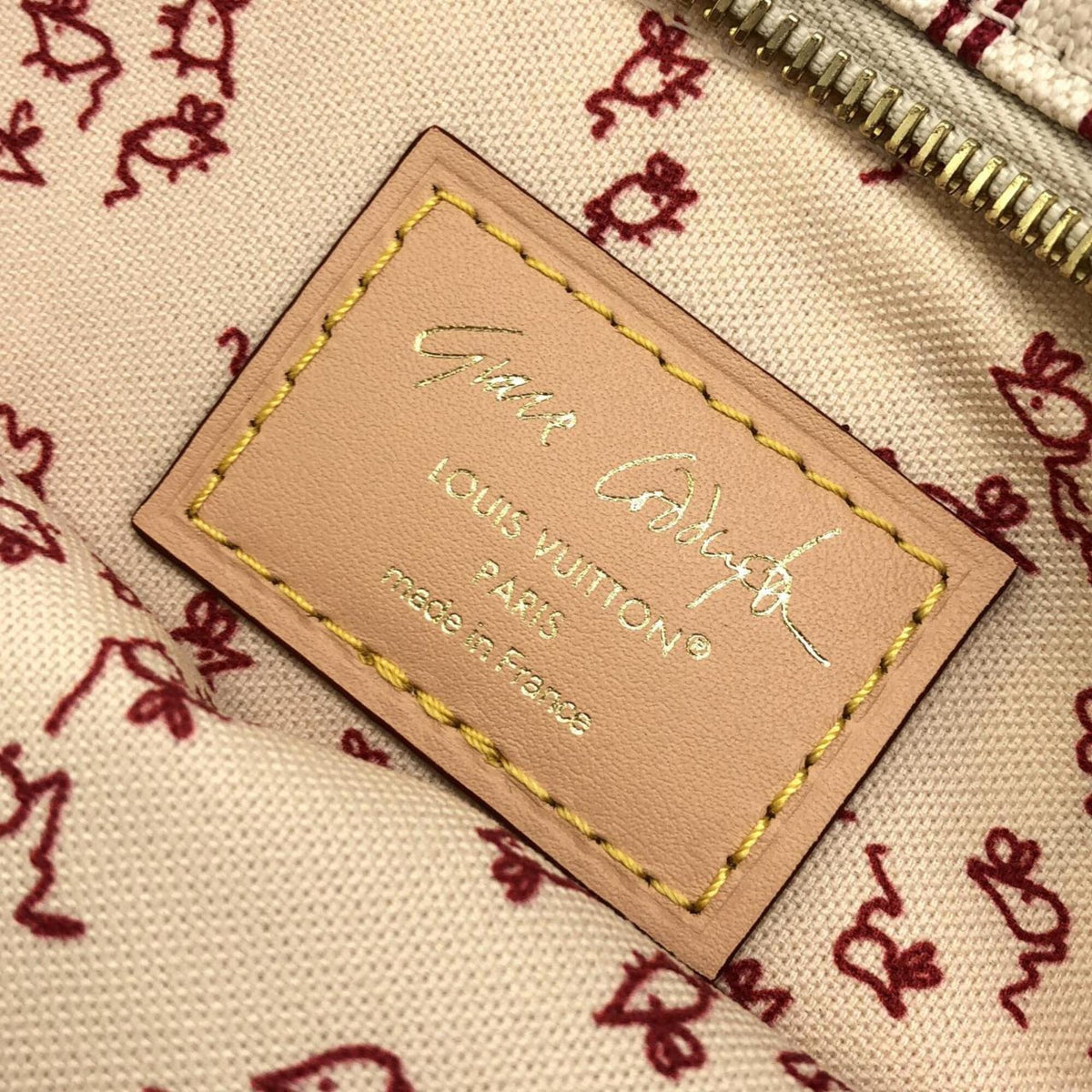 Louis Vuitton Gold Canvas Handbag (Pre-Owned)
