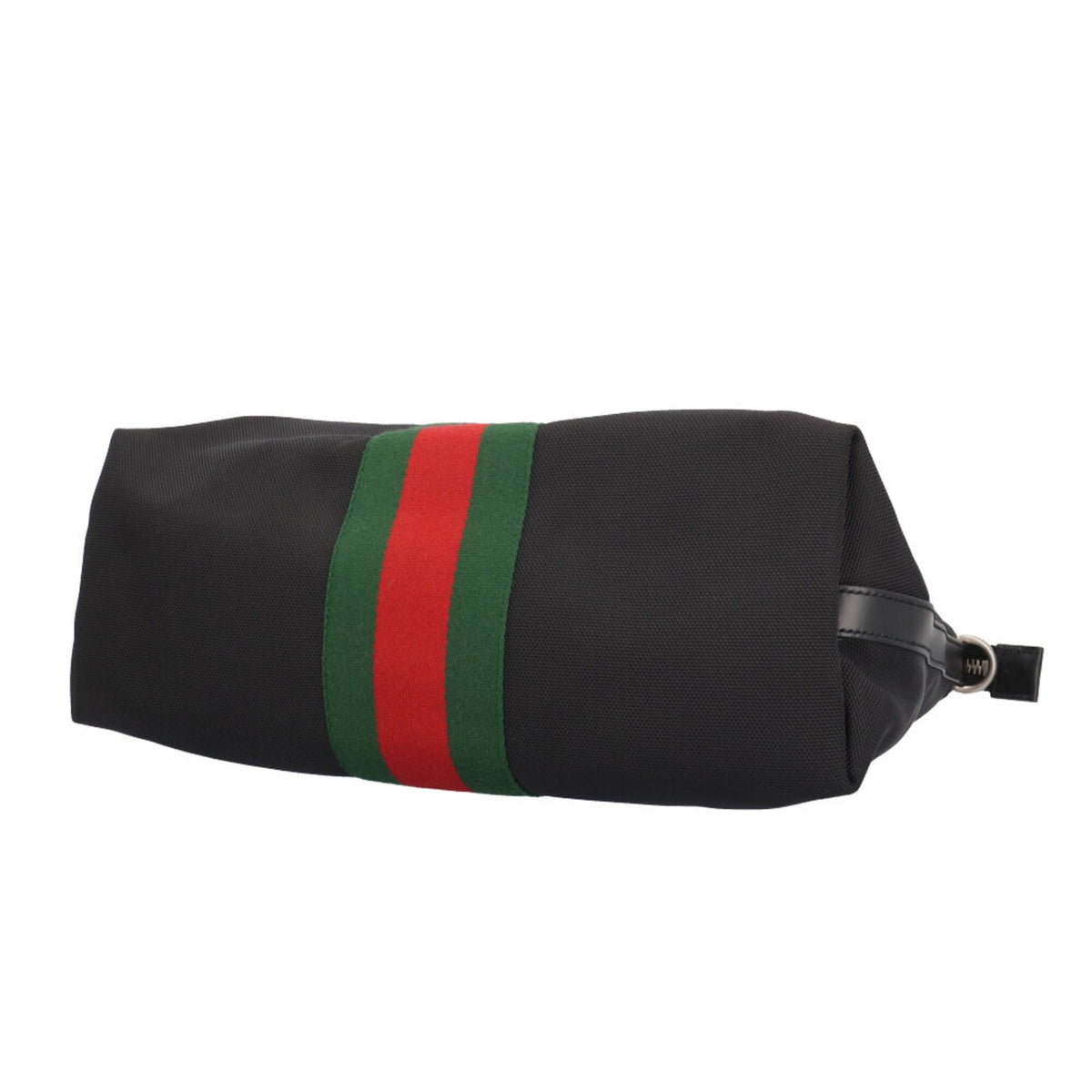 Gucci Sherry Line Black Green Red Color Canvas Handbag Shoulder Bag (Pre-Owned)