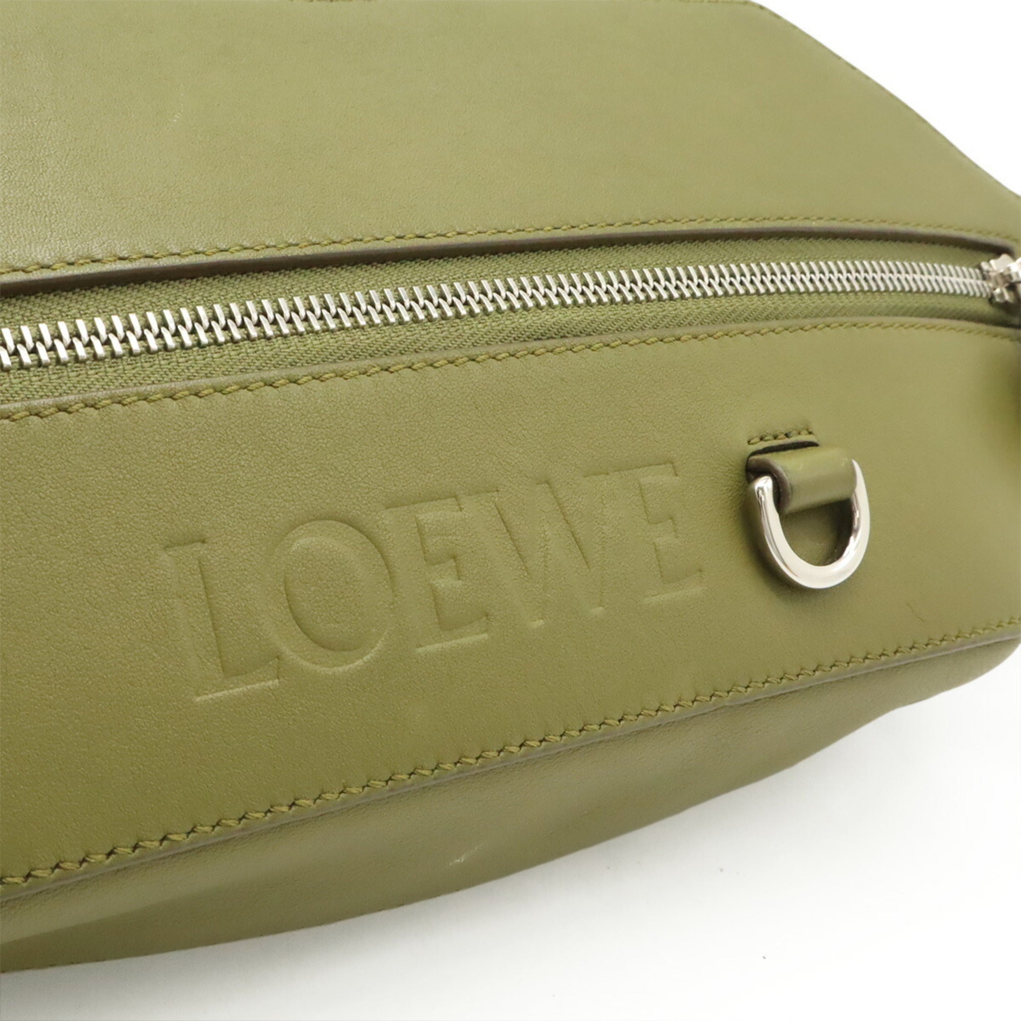Loewe Green Khaki Leather Shoulder Bag Sling Bag (Pre-Owned)