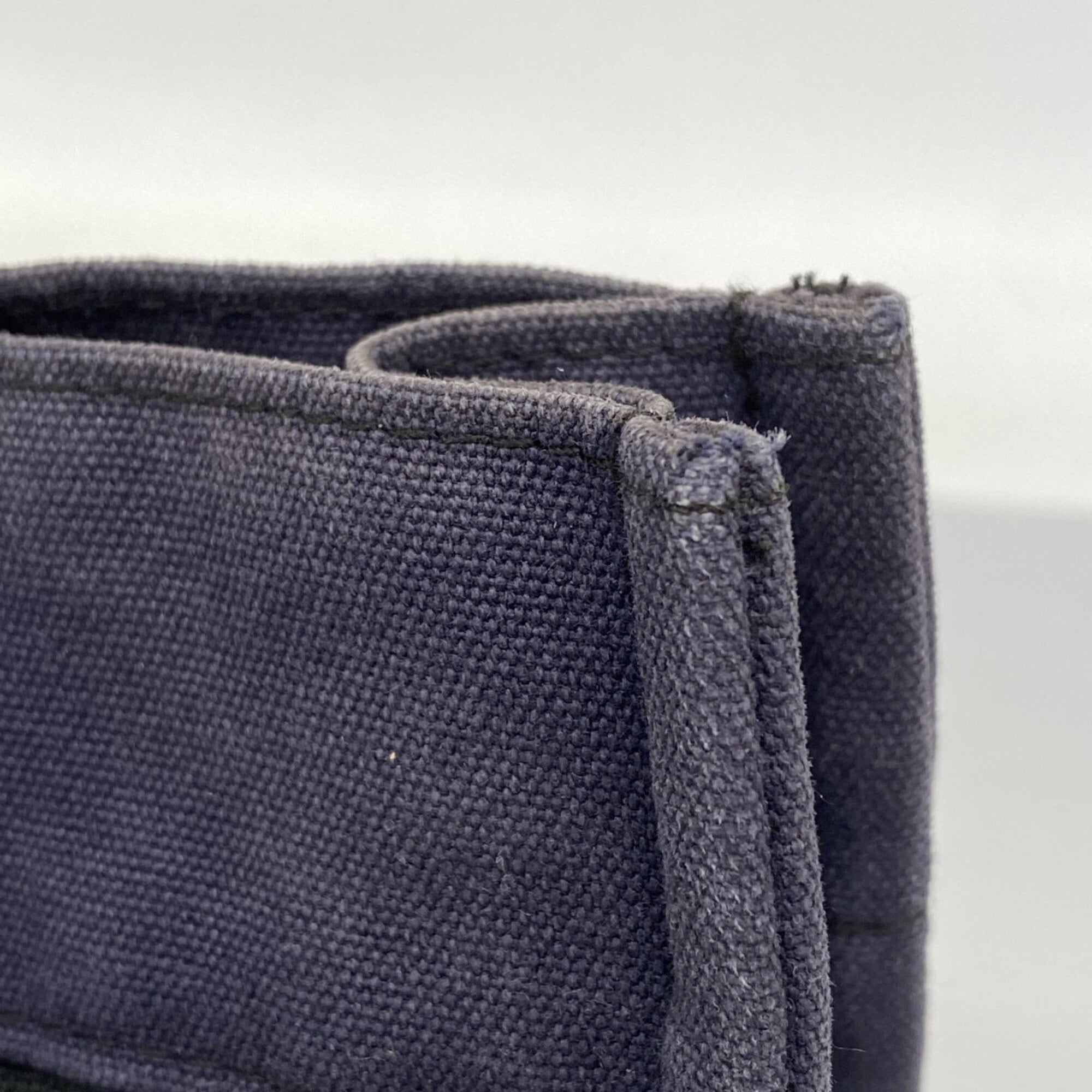 Hermes Black Navy Canvas Tote Bag (Pre-Owned)