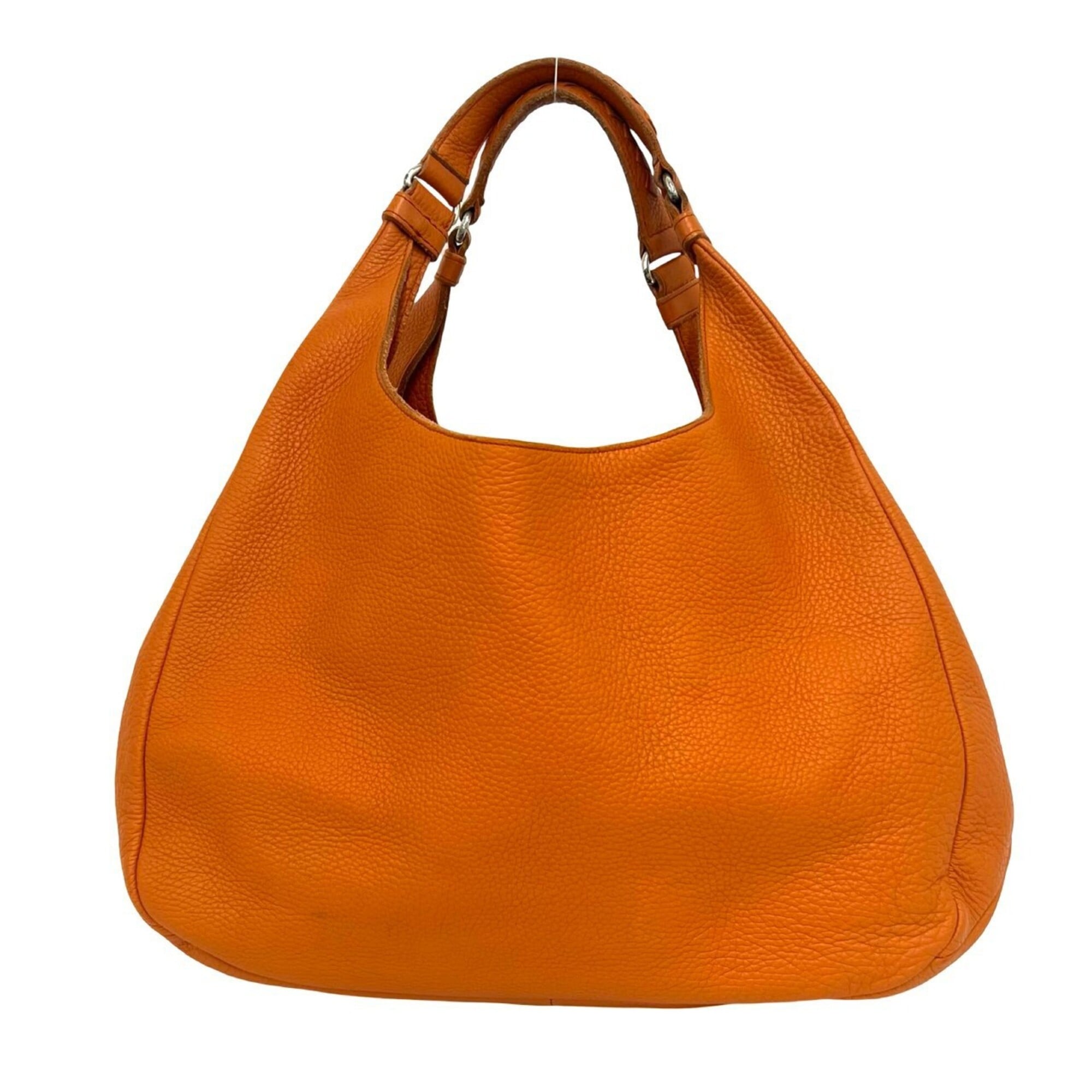 Bottega Veneta Orange Leather Handbag Shoulder Bag Tote Bag (Pre-Owned)