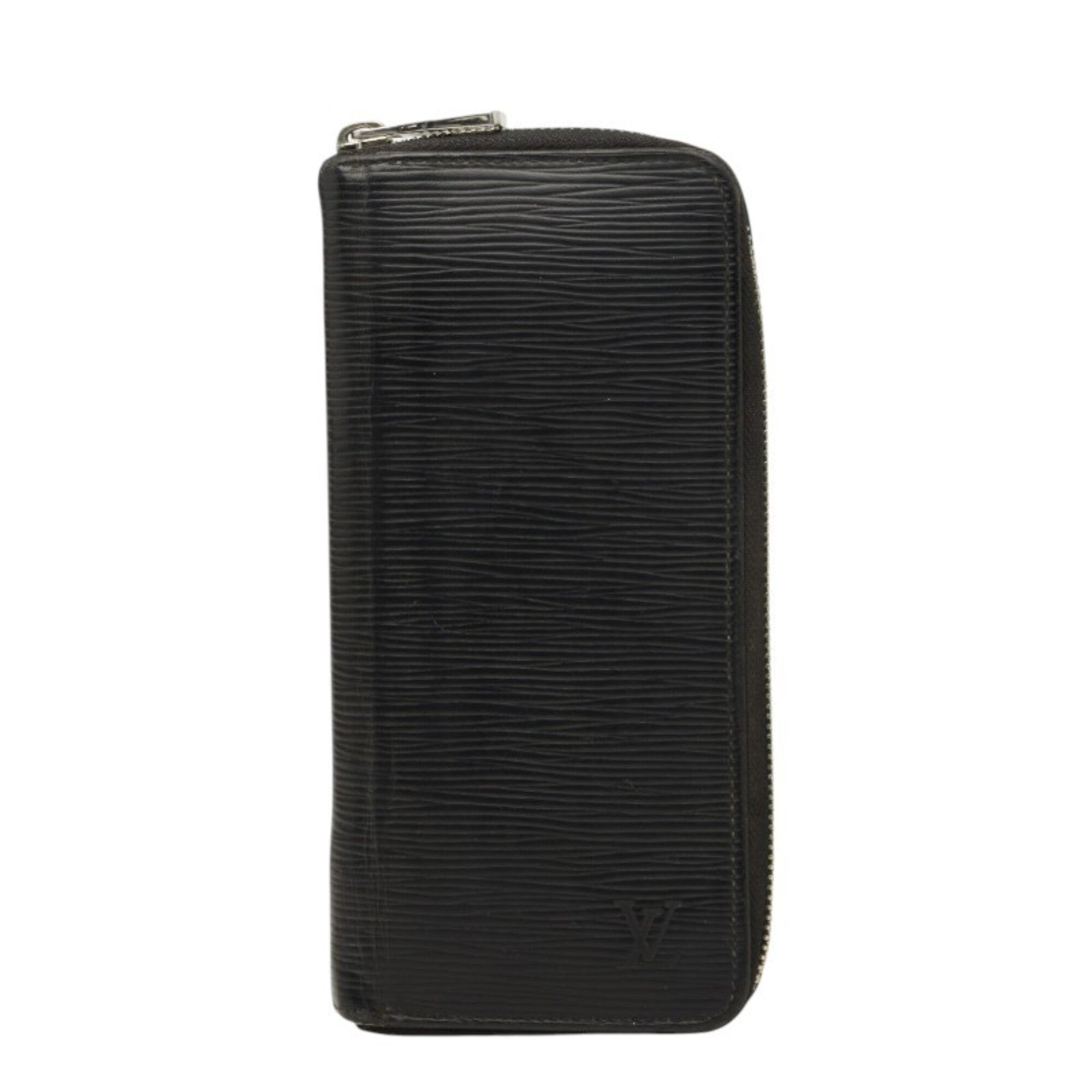 Louis Vuitton Black Noir Leather Long Wallet (Bi-Fold) (Pre-Owned)