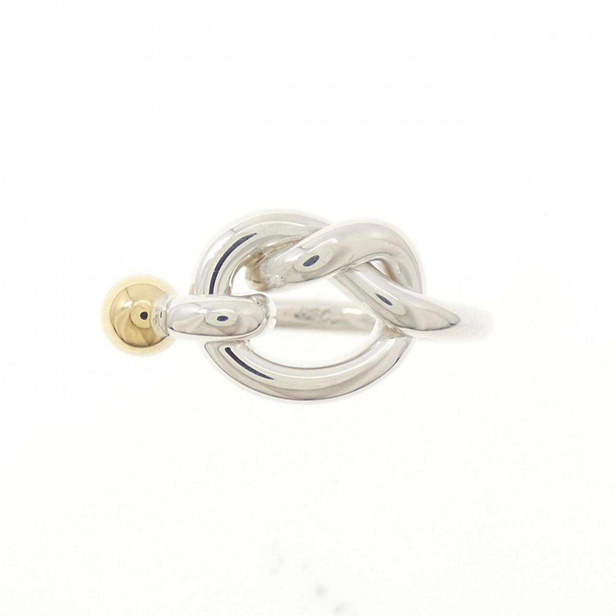 Tiffany Silver Yellow Gold Yellow Gold (18K) Silver 925 Band Ring (Pre-Owned)