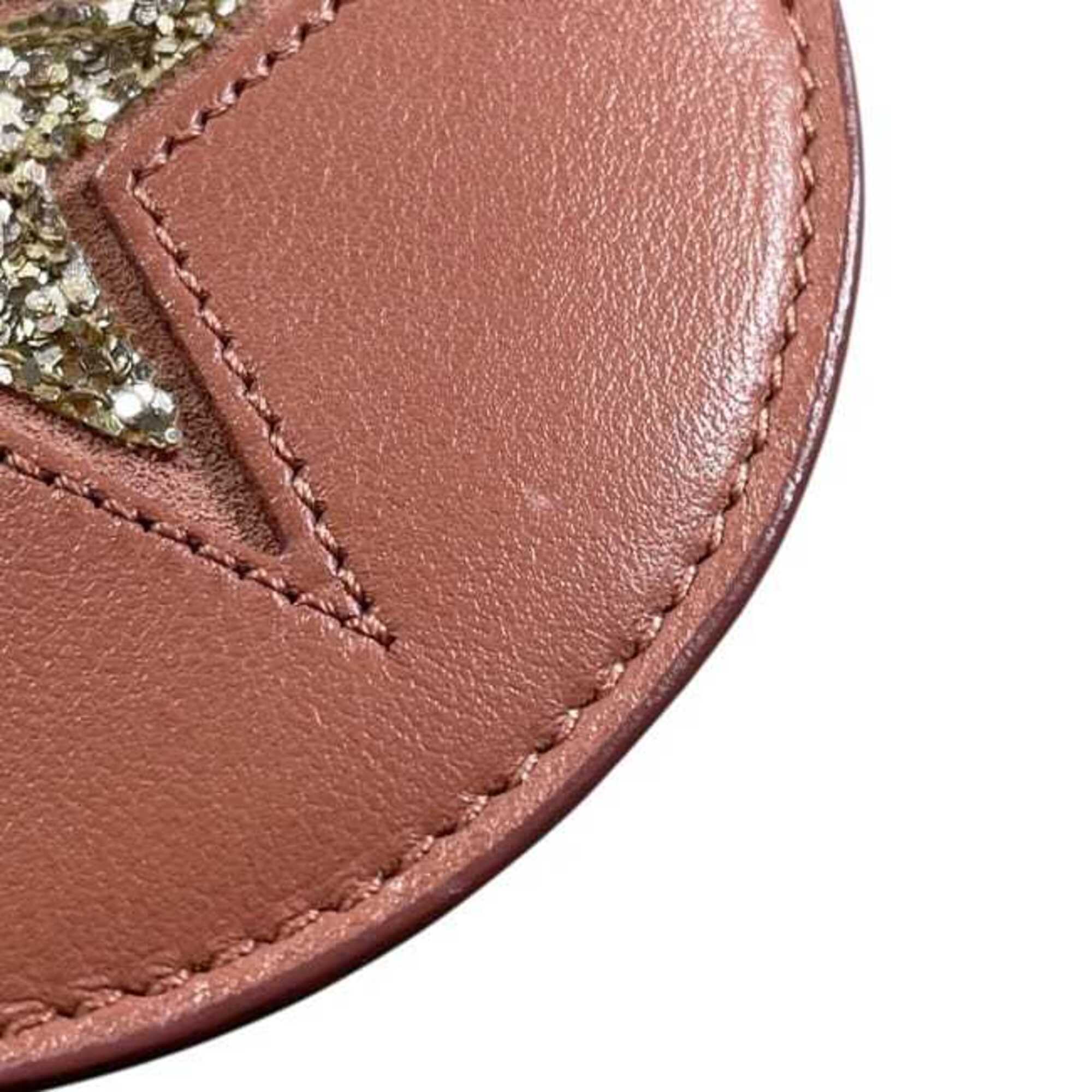 Jimmy Choo Salmon Pink Leather Spangles Coin Purse/Coin Case (Pre-Owned)