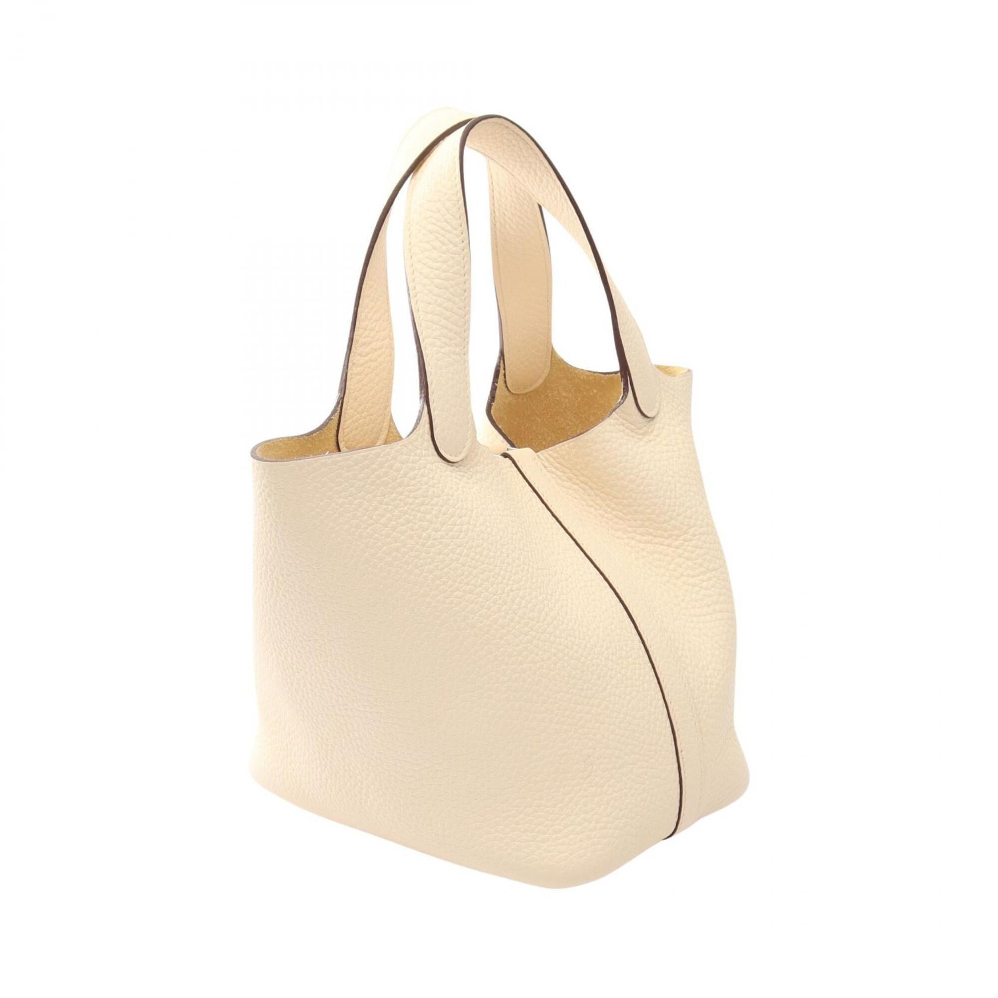 Hermes White Taurillon Clemence Leather Handbag (Pre-Owned)