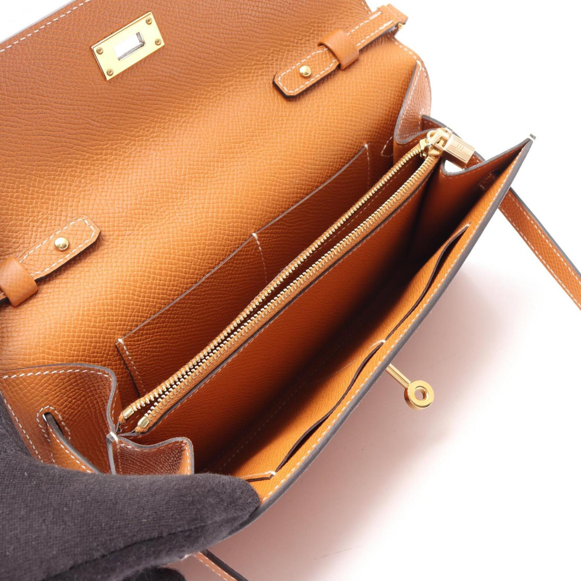 Hermes Brown Epsom Leather Handbag Shoulder Bag (Pre-Owned)