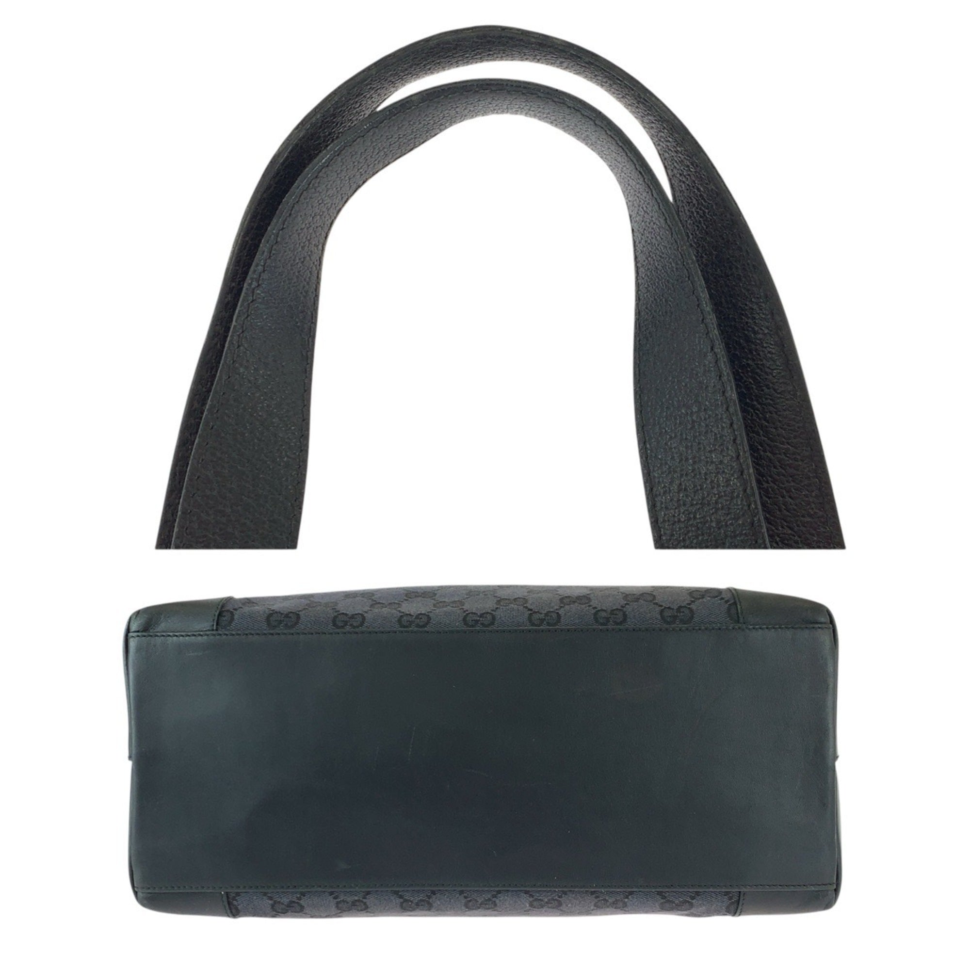 Bvlgari Black Canvas Leather Handbag Shoulder Bag (Pre-Owned)