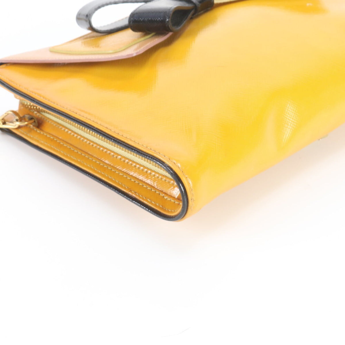 Prada Yellow Leather Crossbody Bag Shoulder Bag (Pre-Owned)