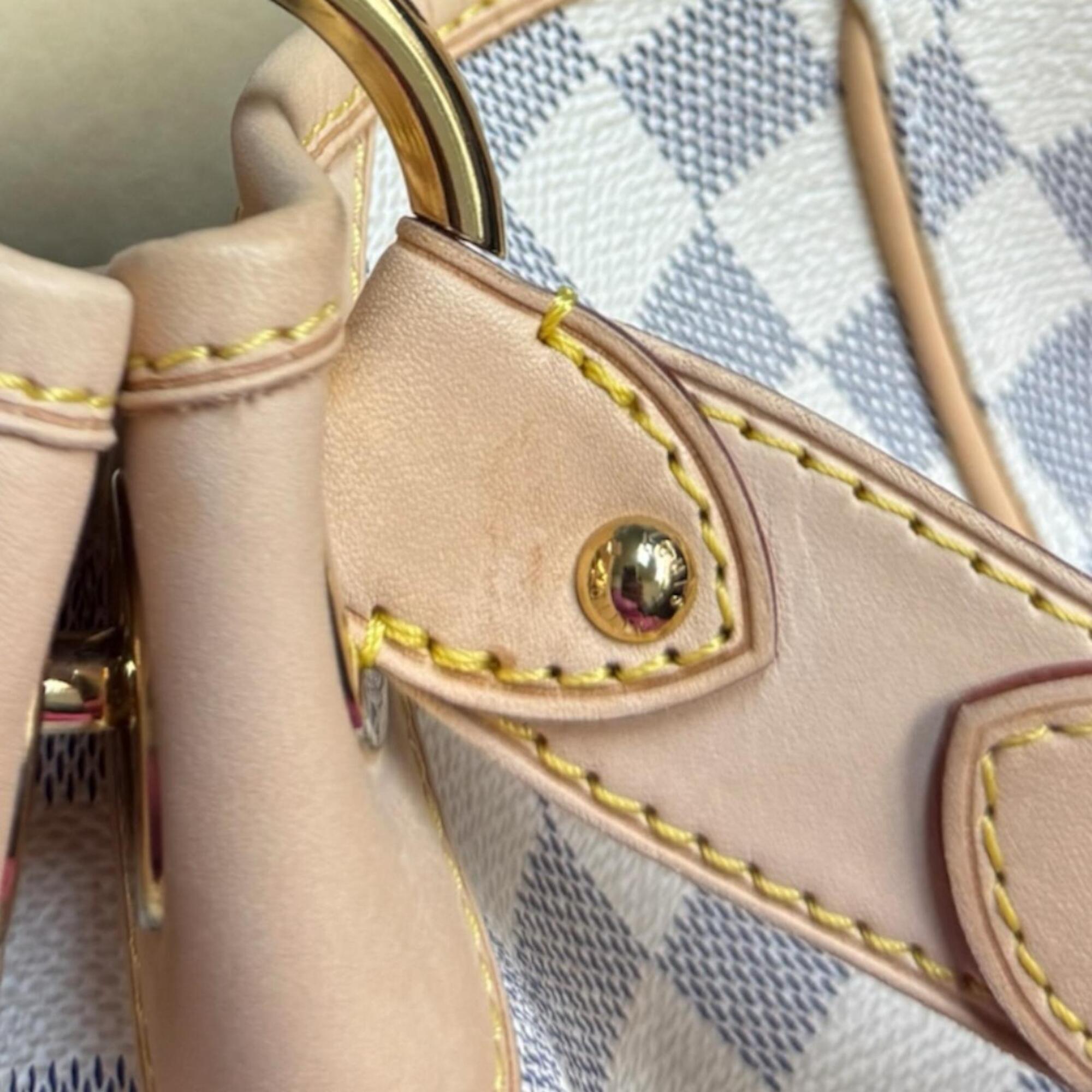 Louis Vuitton White Damier Azur Canvas Shoulder Bag (Pre-Owned)