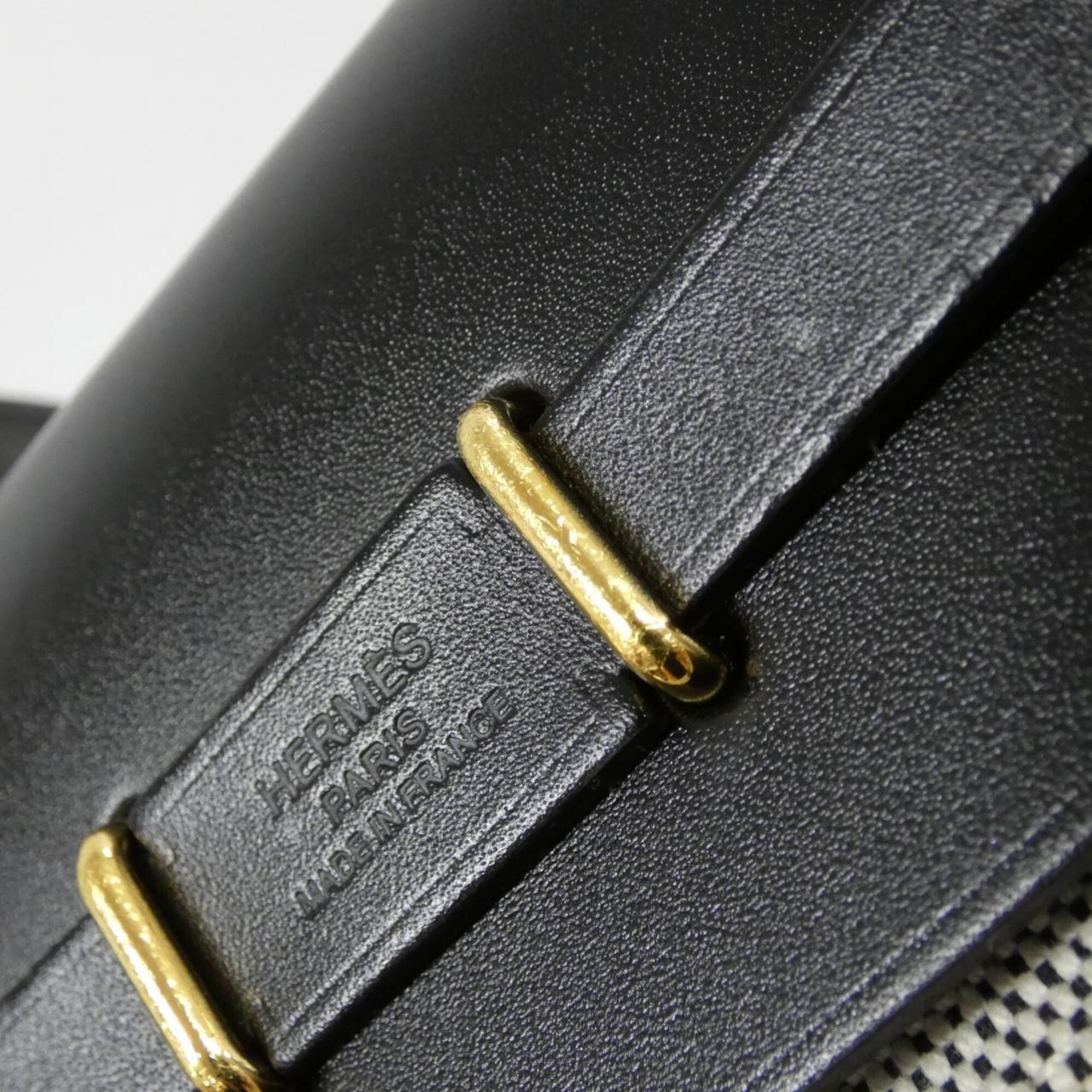 Hermes Black Ecru Shoulder Bag (Pre-Owned)