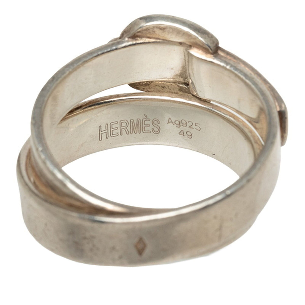 Hermes Silver 925 Band Ring (Pre-Owned)