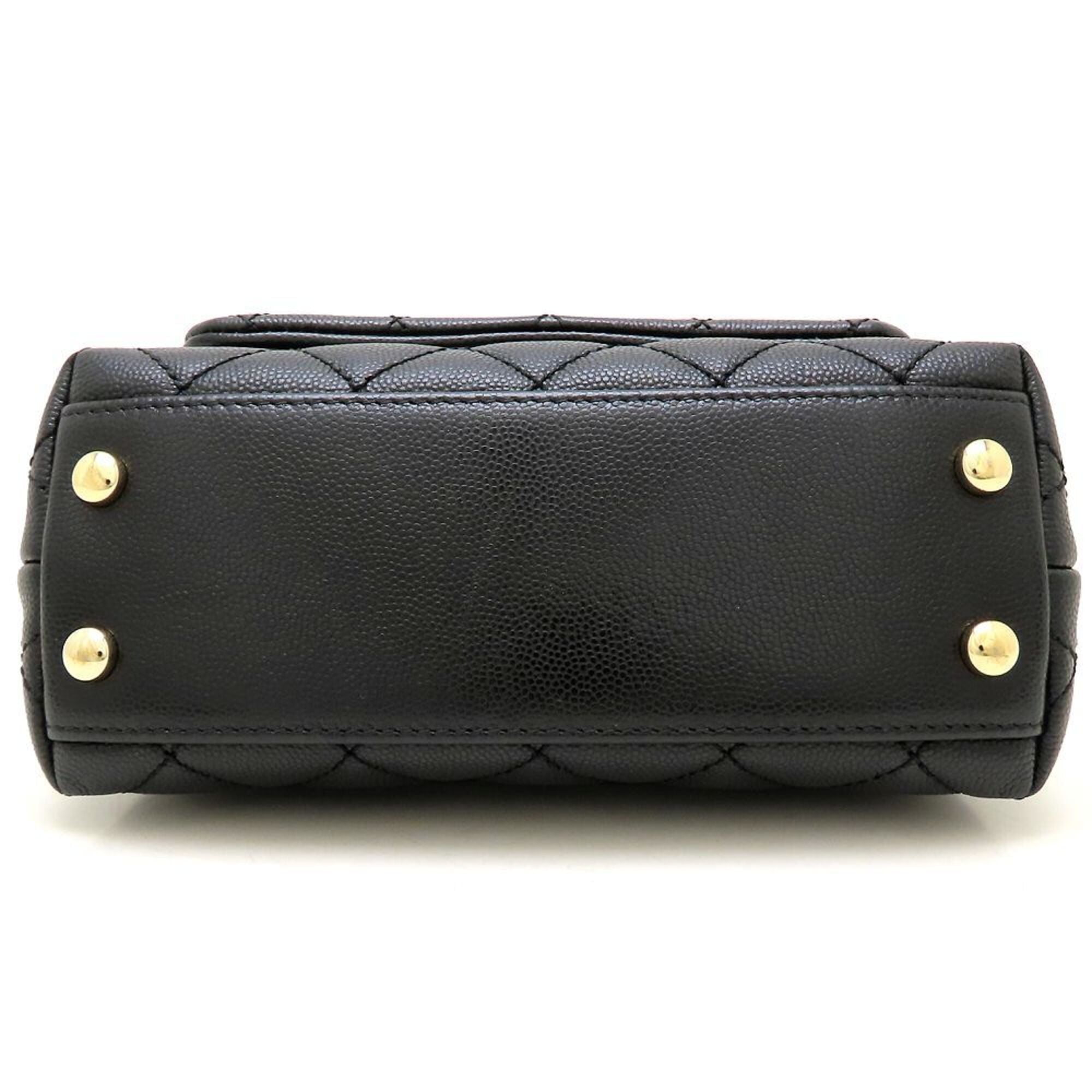 Chanel Black Grained Calfskin Handbag (Pre-Owned)